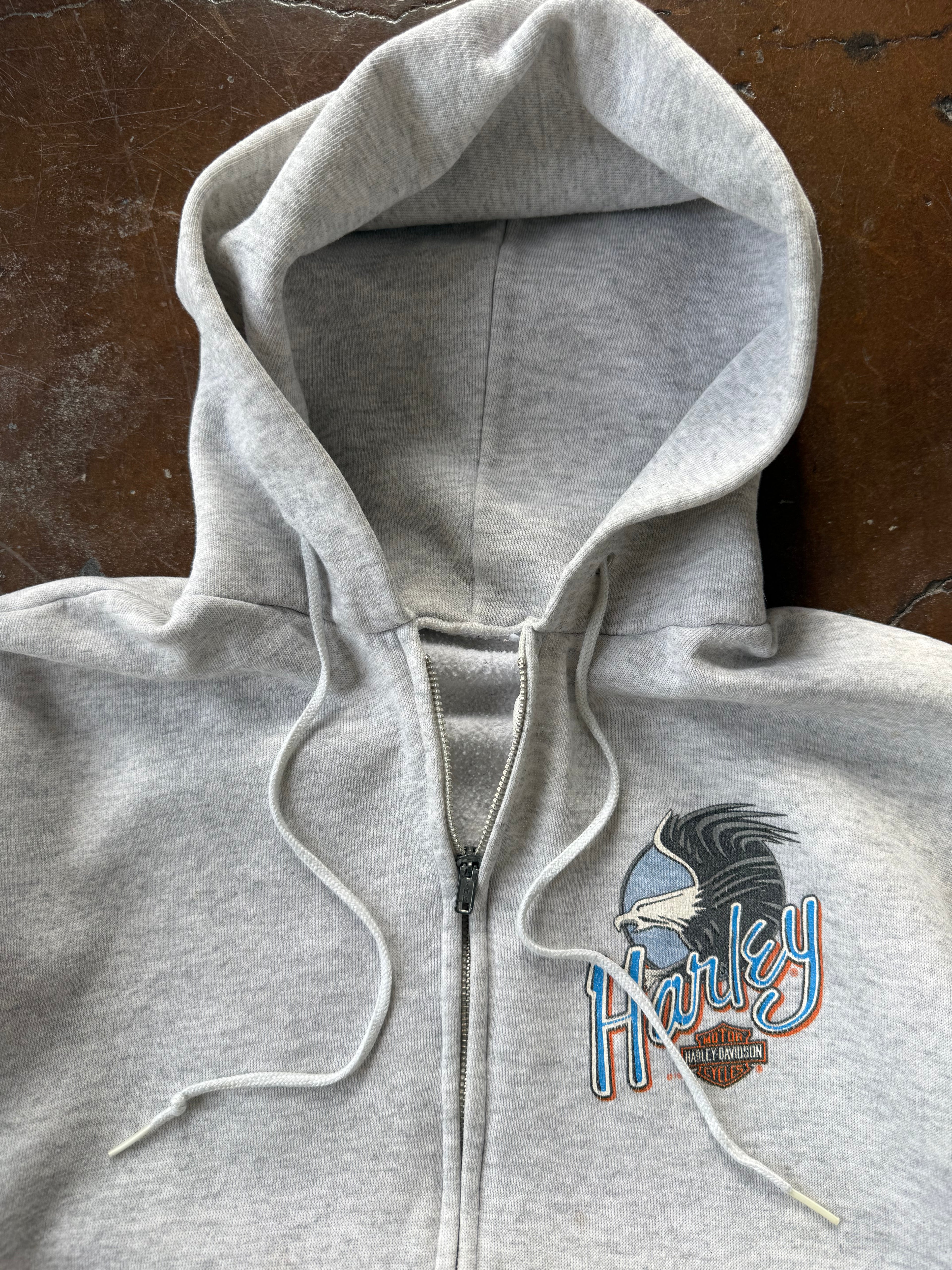 90s Harley Davidson zip-up hoodie (MEDIUM)