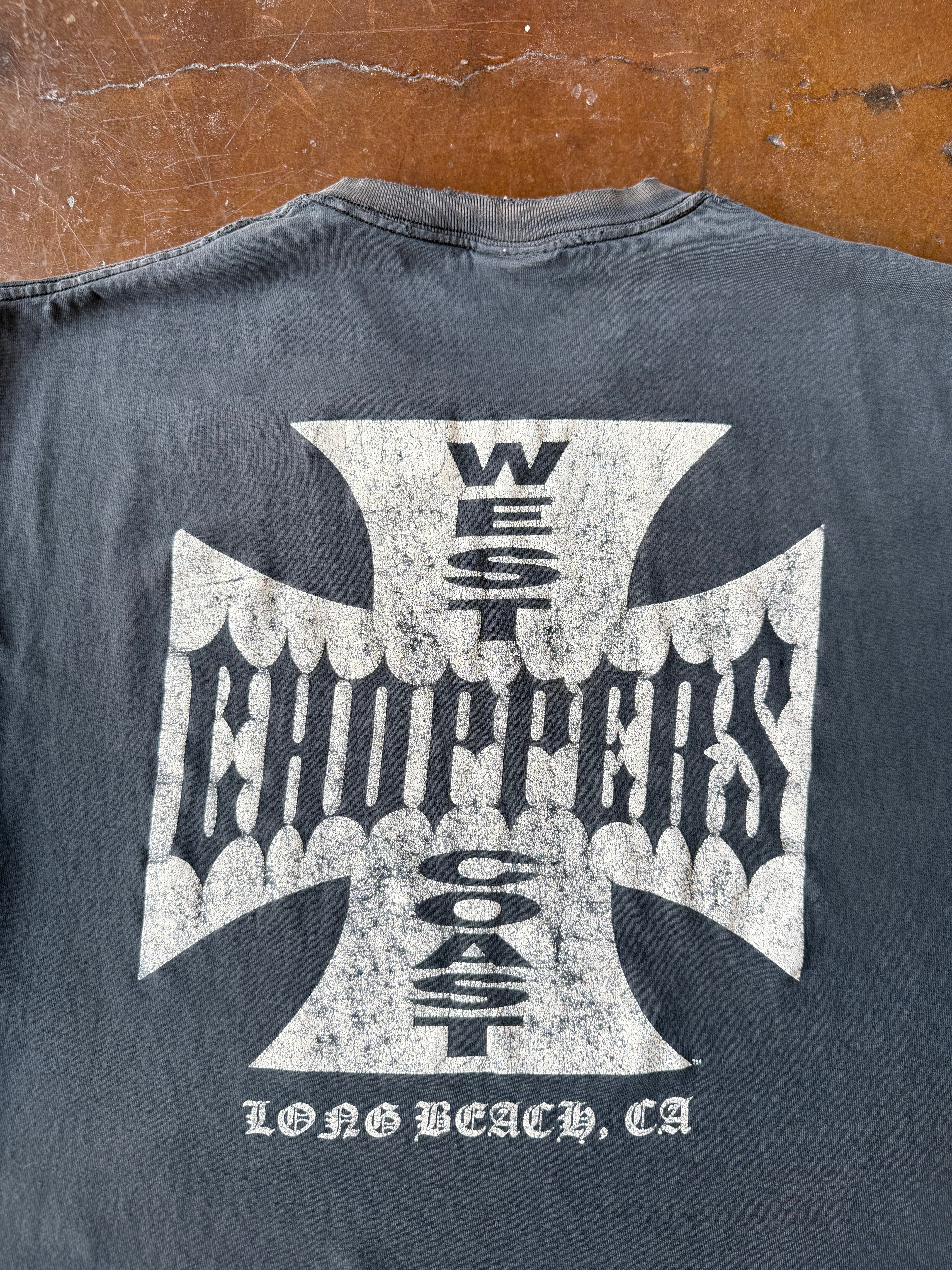 2000s distressed West Coast Choppers cut-off shirt (XXL)