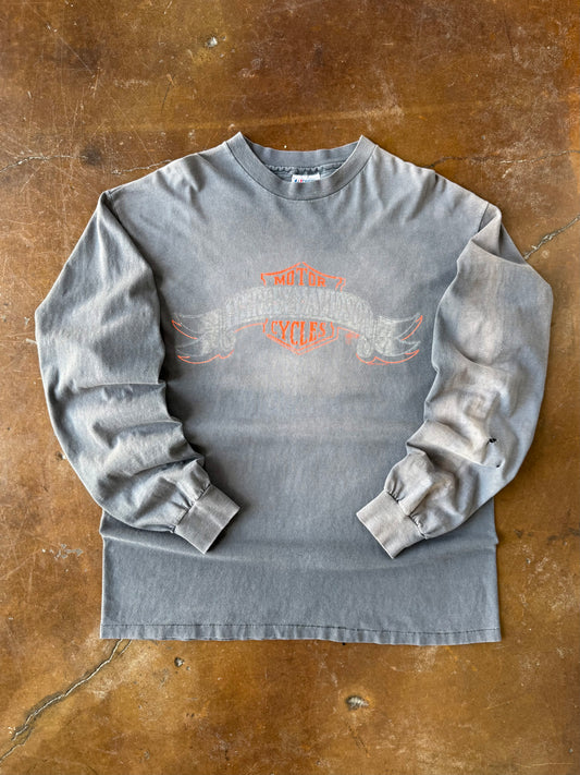 80s faded Harley Davidson "banner logo" longsleeve shirt (XL)