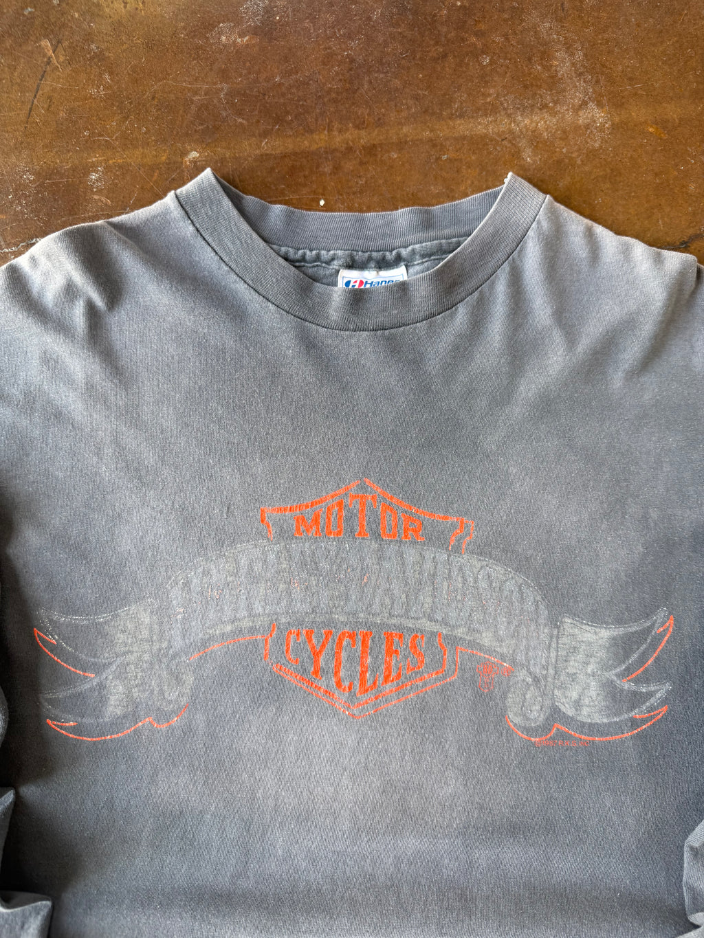 80s faded Harley Davidson "banner logo" longsleeve shirt (XL)