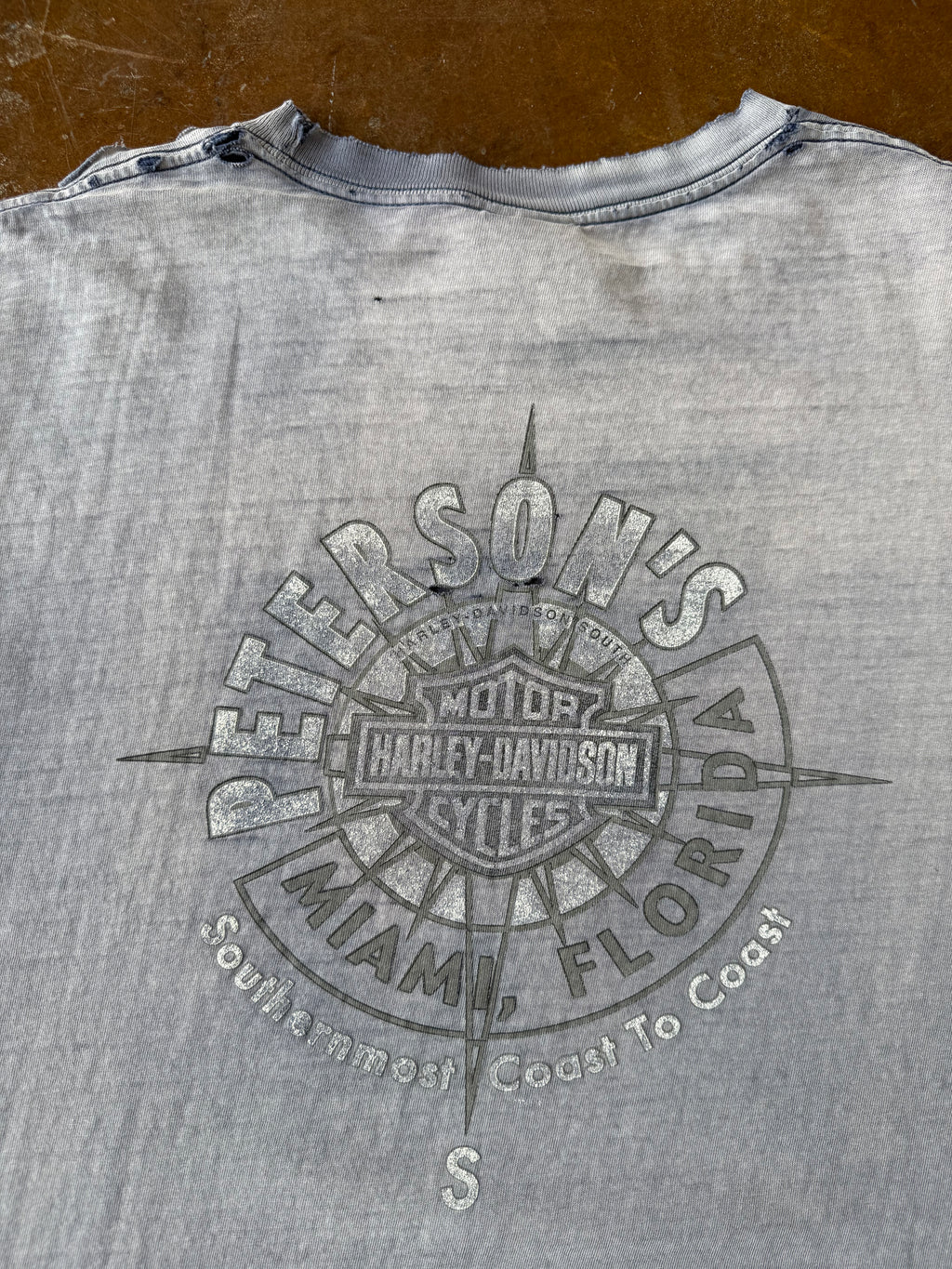 2000s faded Harley Davidson "blue eagle" biker shirt (XL)