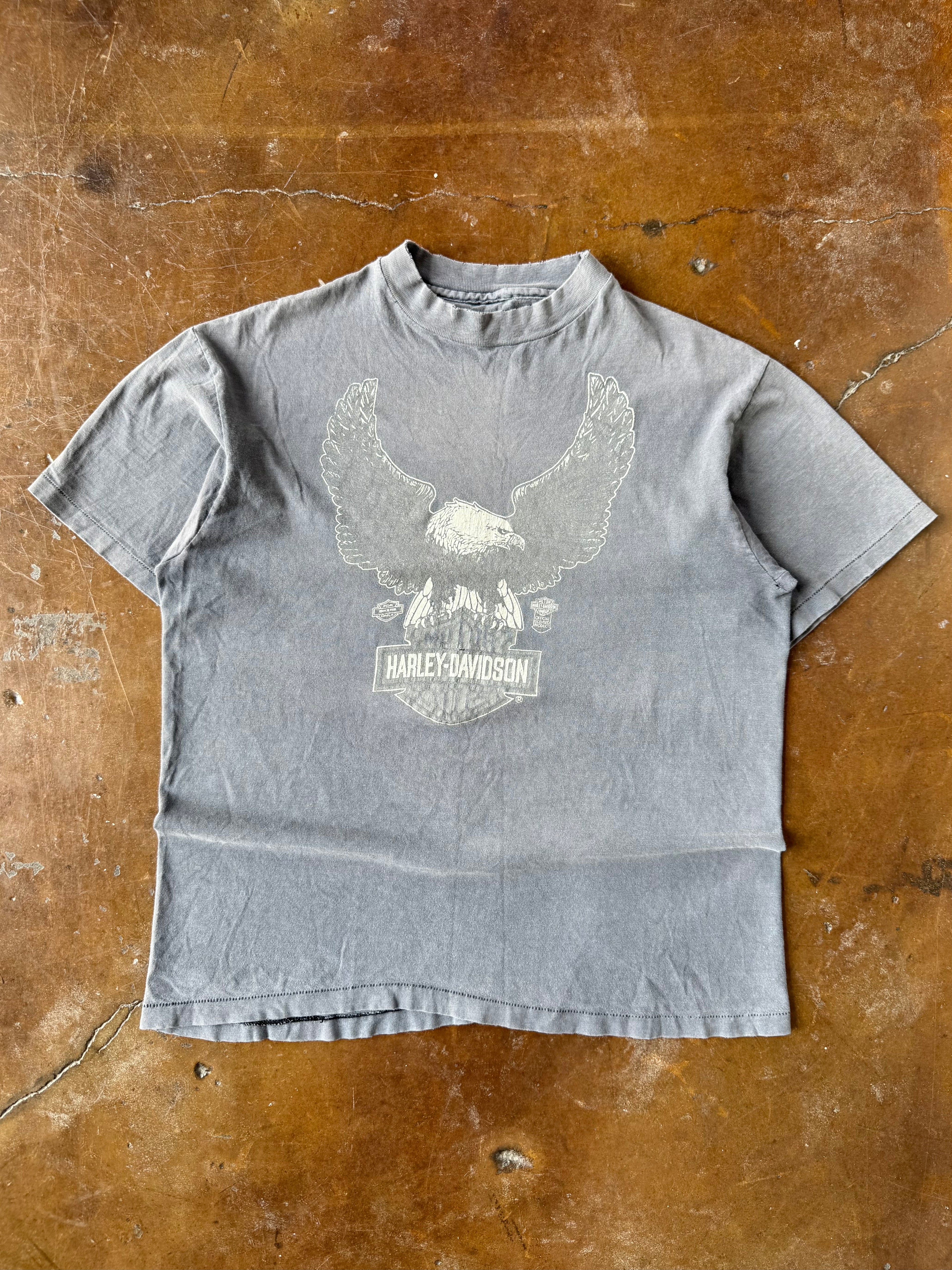 80s faded Harley Davidson "eagle emblem" biker shirt (LARGE)
