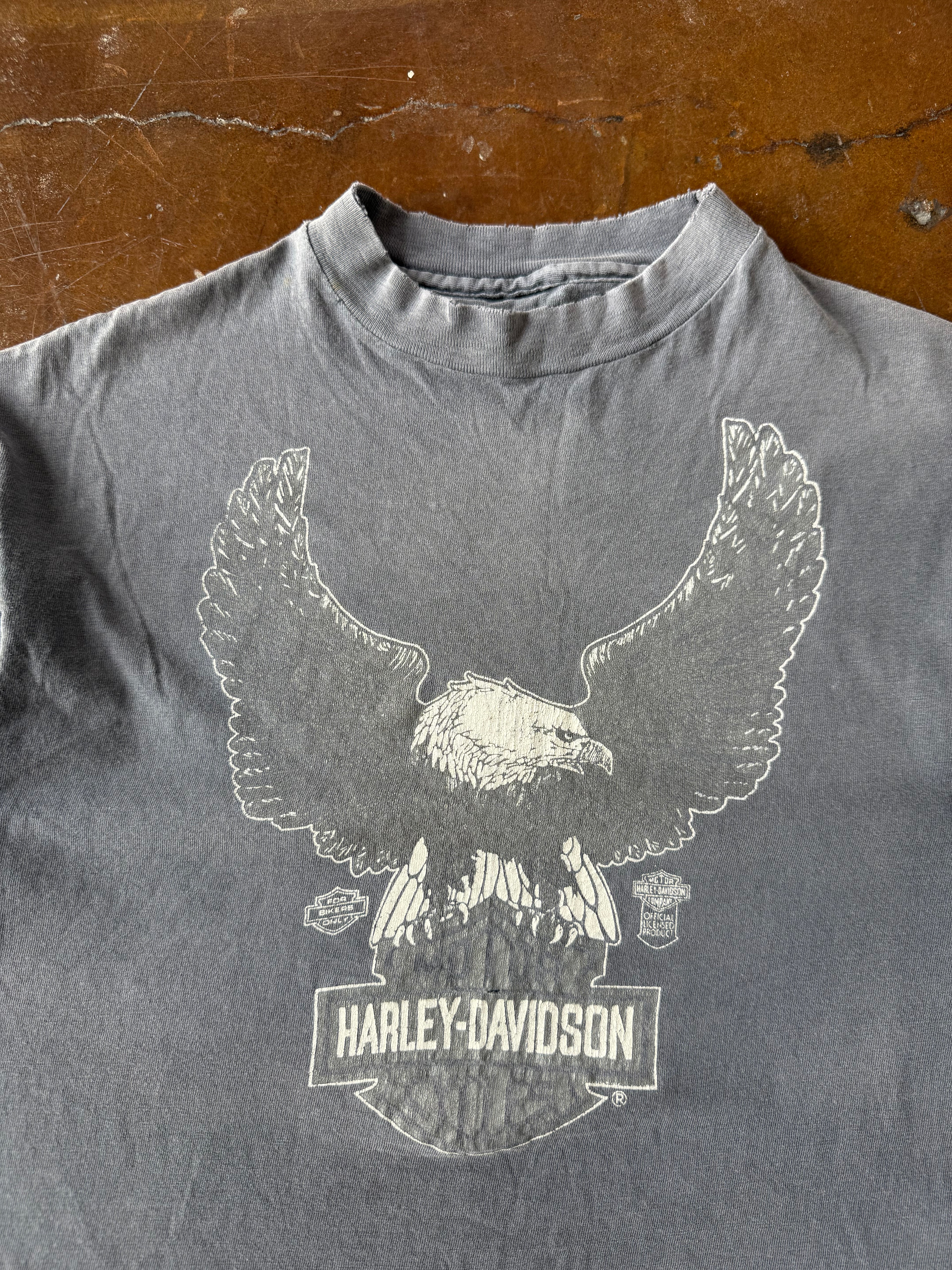 80s faded Harley Davidson "eagle emblem" biker shirt (LARGE)