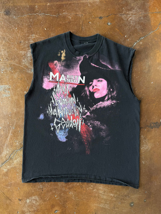 2000s Marilyn Manson "we're from america" cut-off band shirt (LARGE)