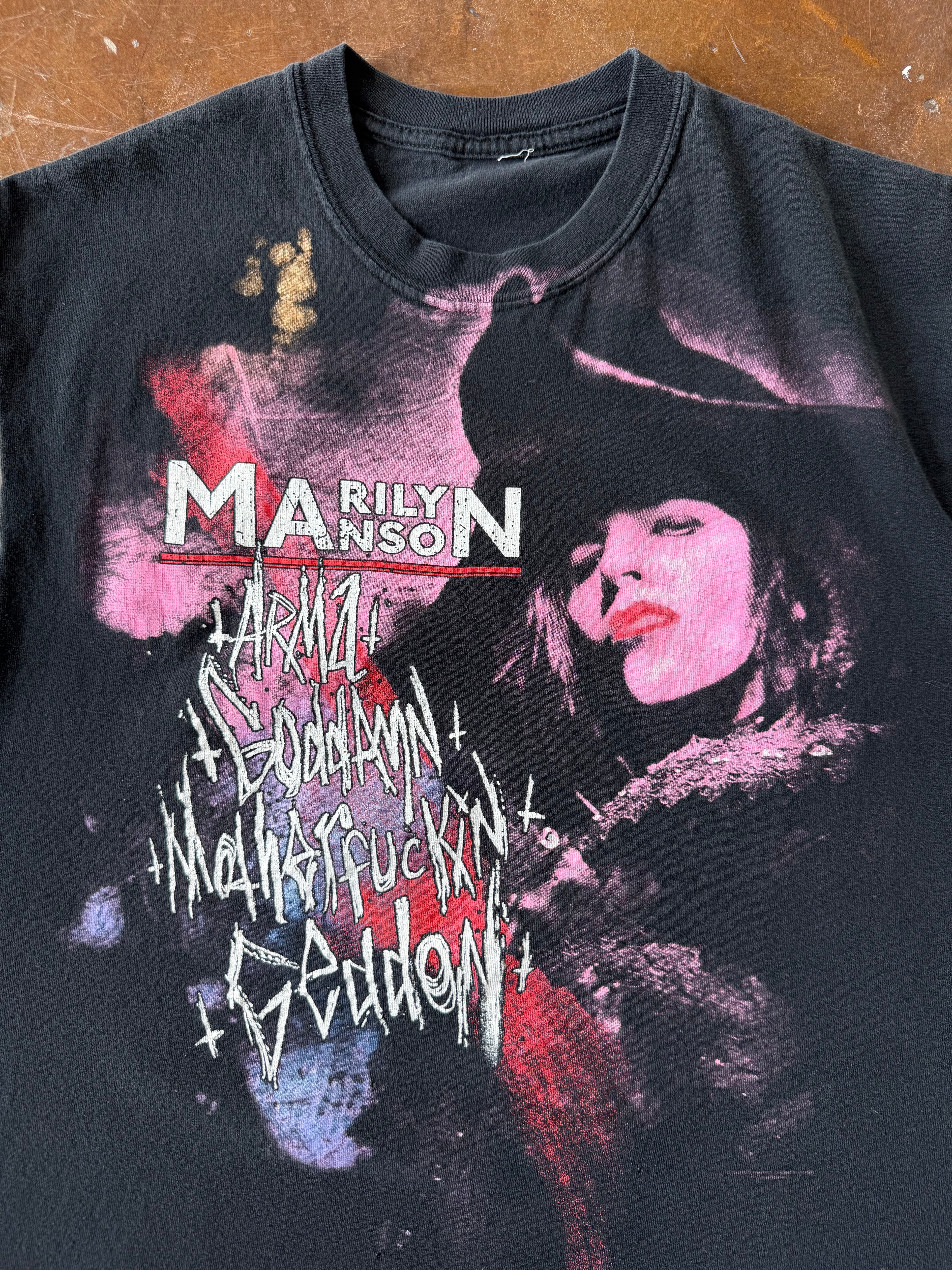 2000s Marilyn Manson "we're from america" cut-off band shirt (LARGE)