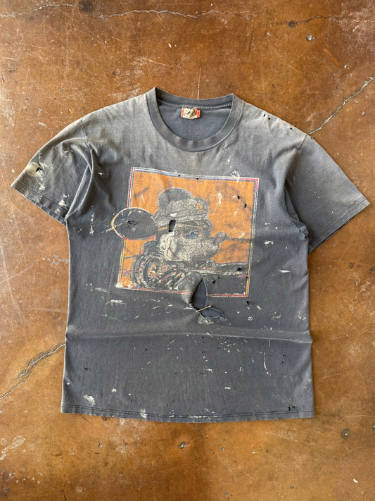 90s faded & distressed Disney "biker mickey mouse" shirt (LARGE)
