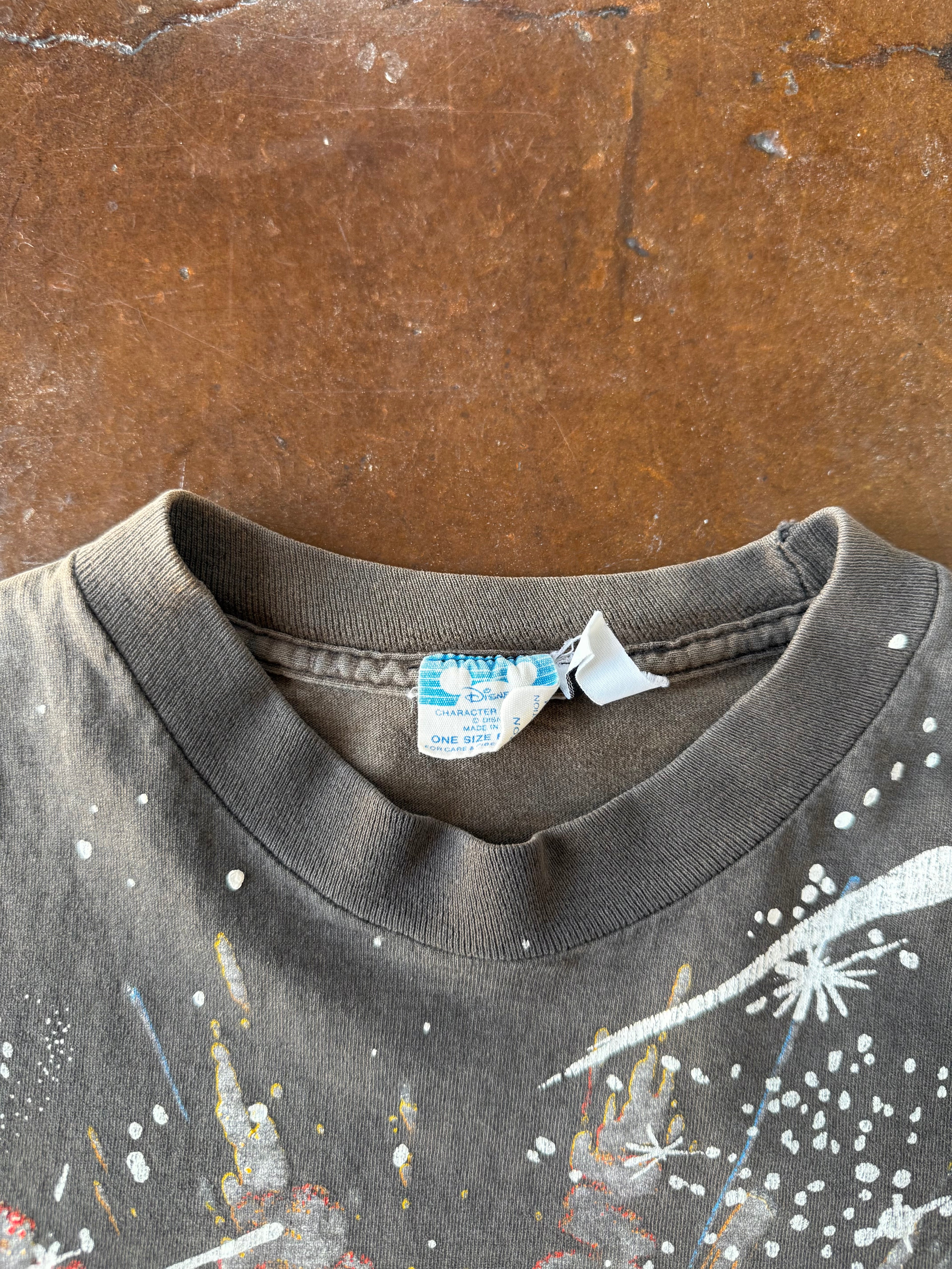 90s faded Disney "star tours" AOP shirt (XL)