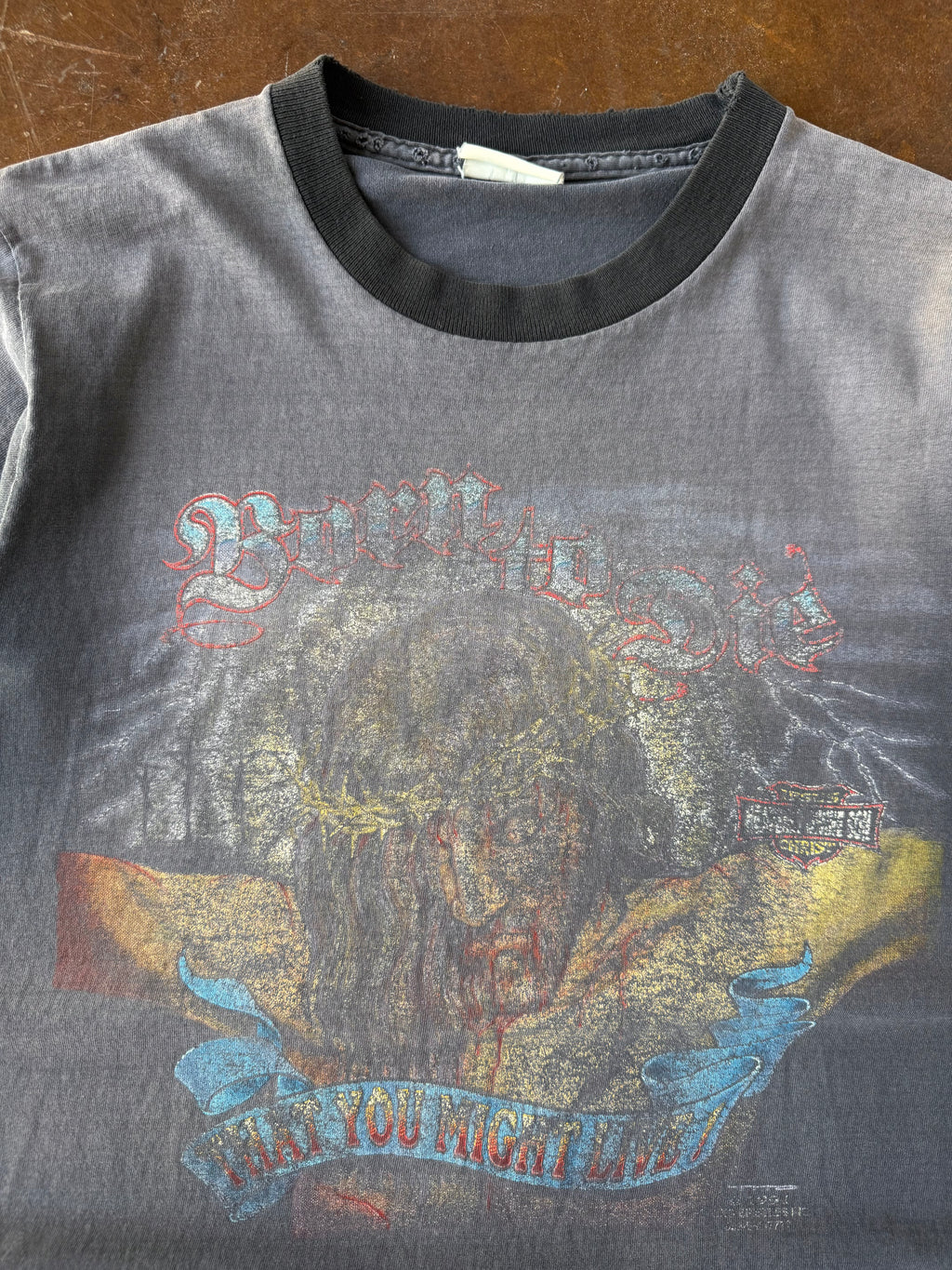 1991 faded Jesus "worship best" shirt (MEDIUM)