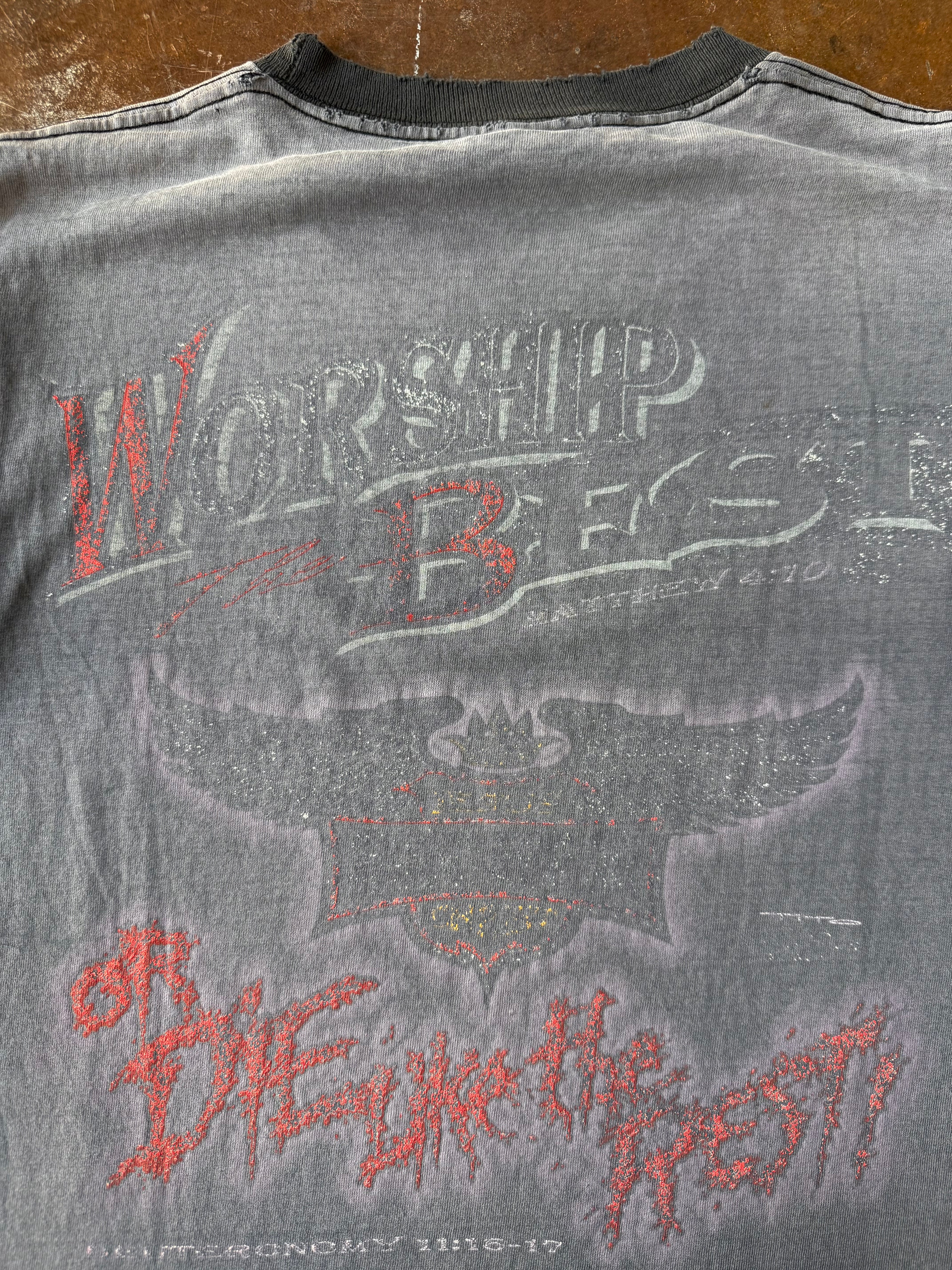 1991 faded Jesus "worship best" shirt (MEDIUM)