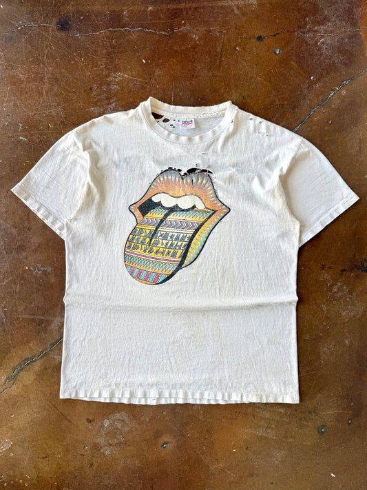 90s distressed Rolling Stones "hieroglyphics" band shirt (LARGE)