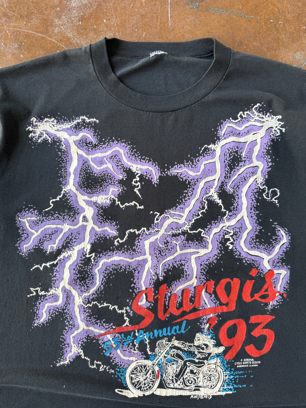 1993 Sturgis Rally "lightning" biker shirt (XL)