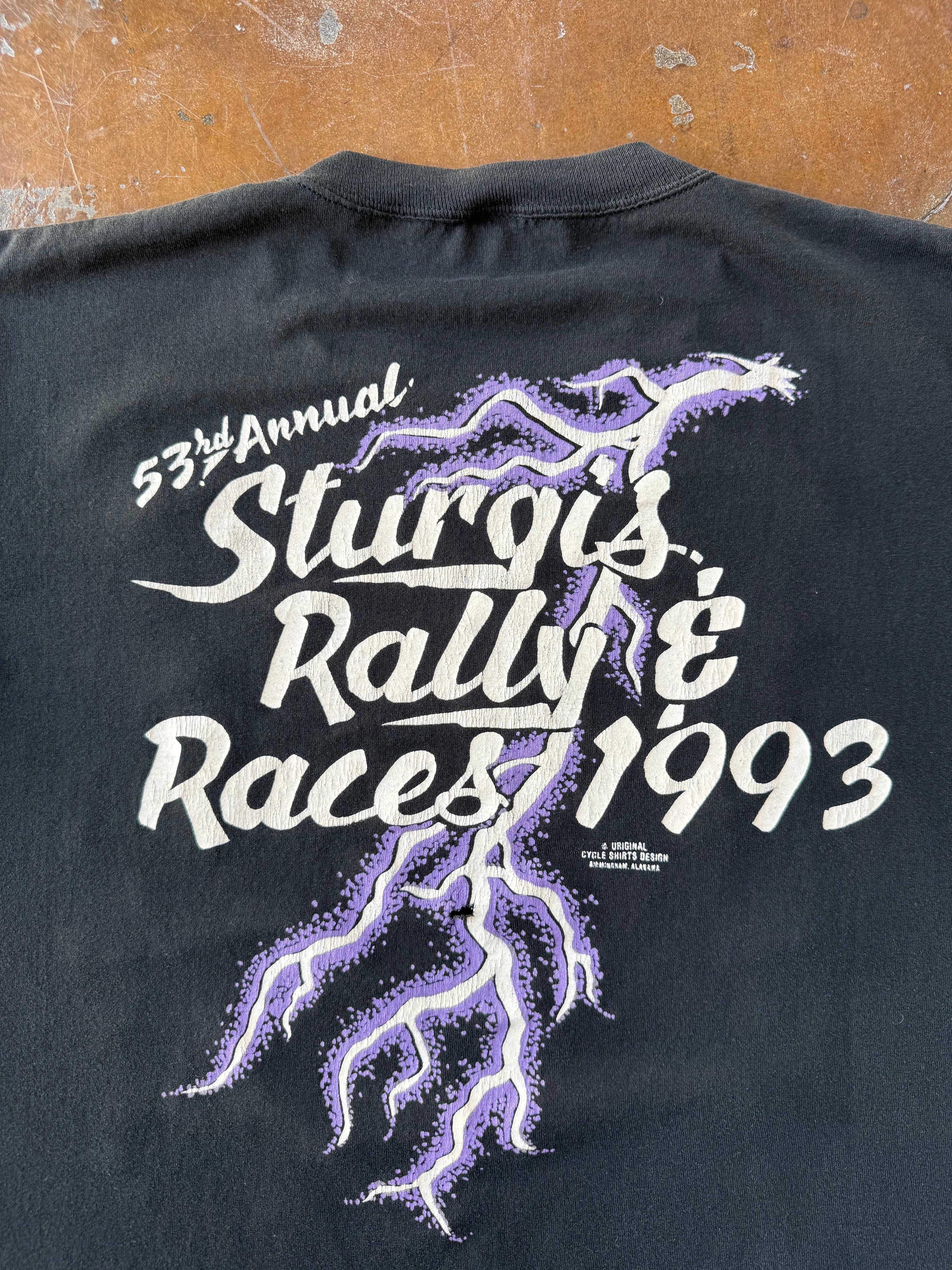 1993 Sturgis Rally "lightning" biker shirt (XL)