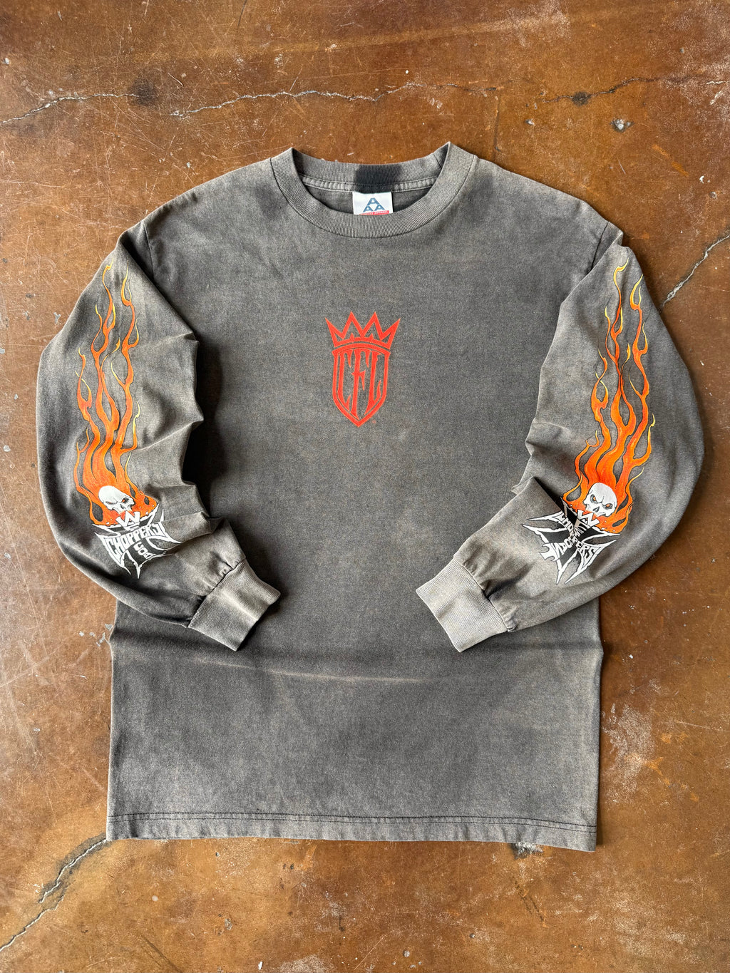 2000s faded West Coast Choppers "flame" biker longsleeve (MEDIUM)