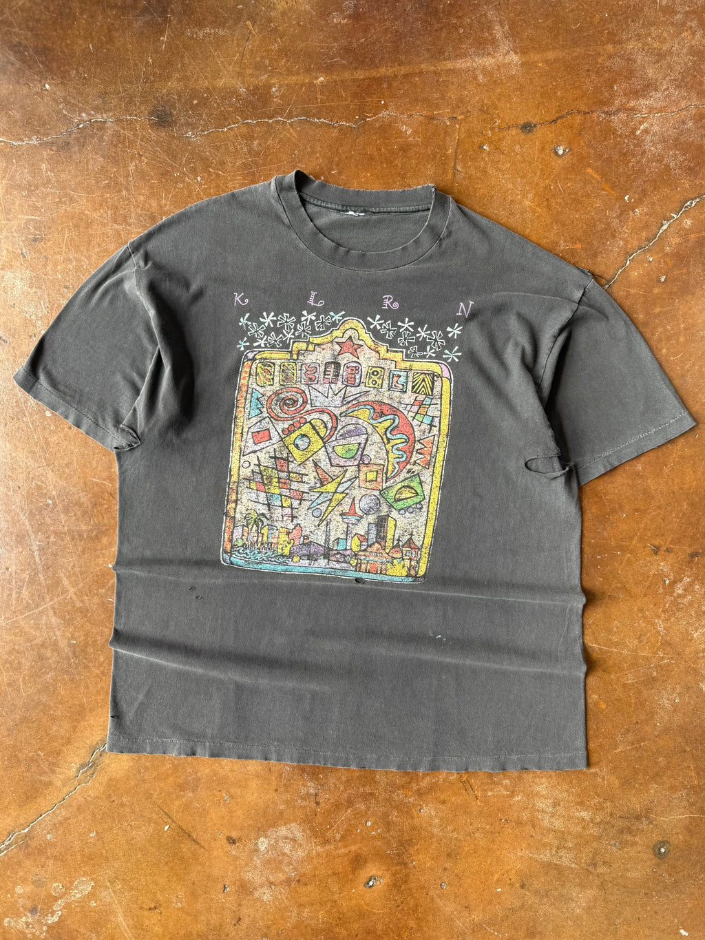 90s lightly distressed KLRN art shirt (XL)