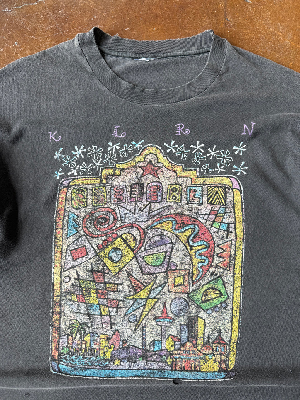 90s lightly distressed KLRN art shirt (XL)