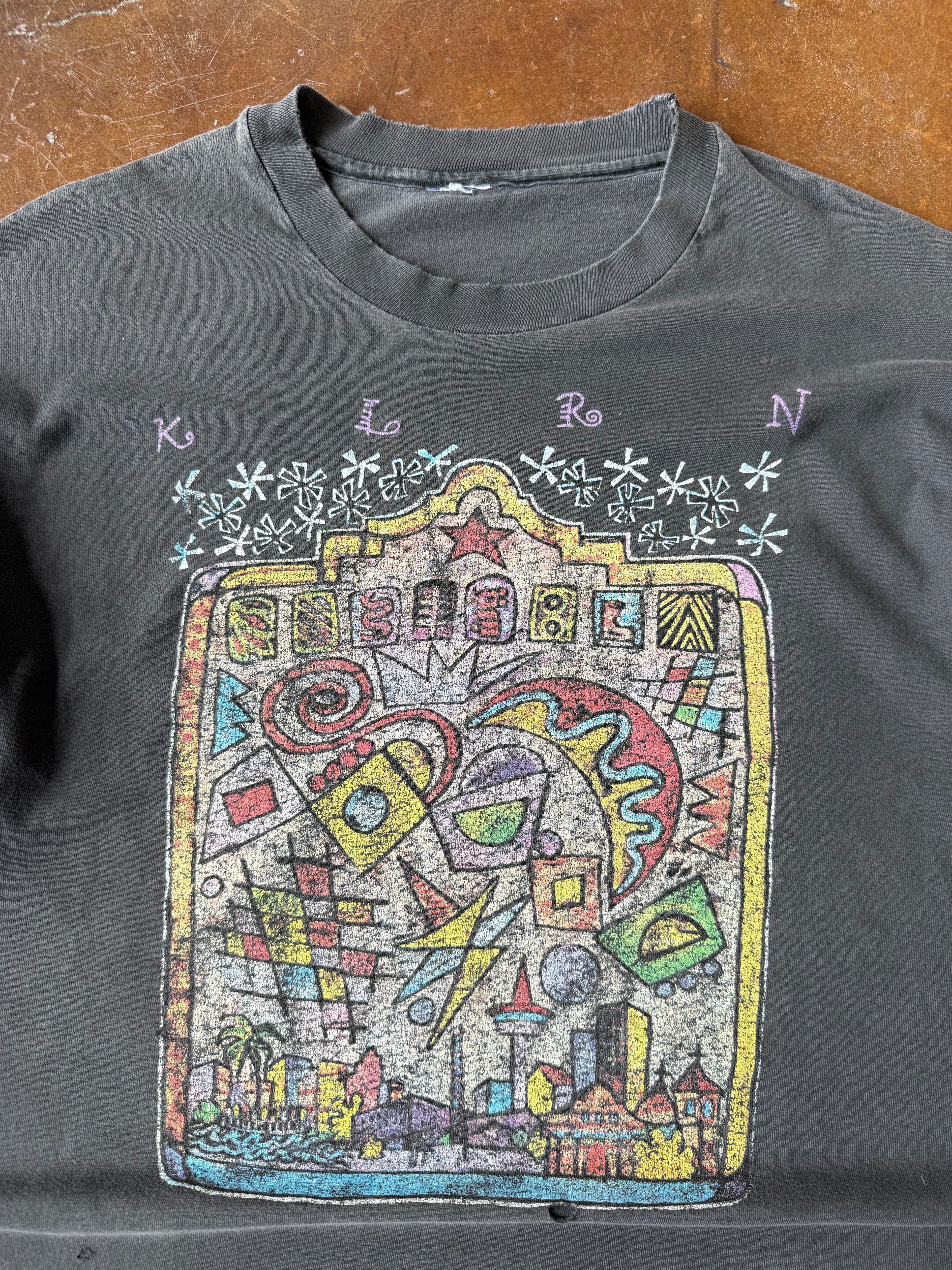 90s lightly distressed KLRN art shirt (XL)