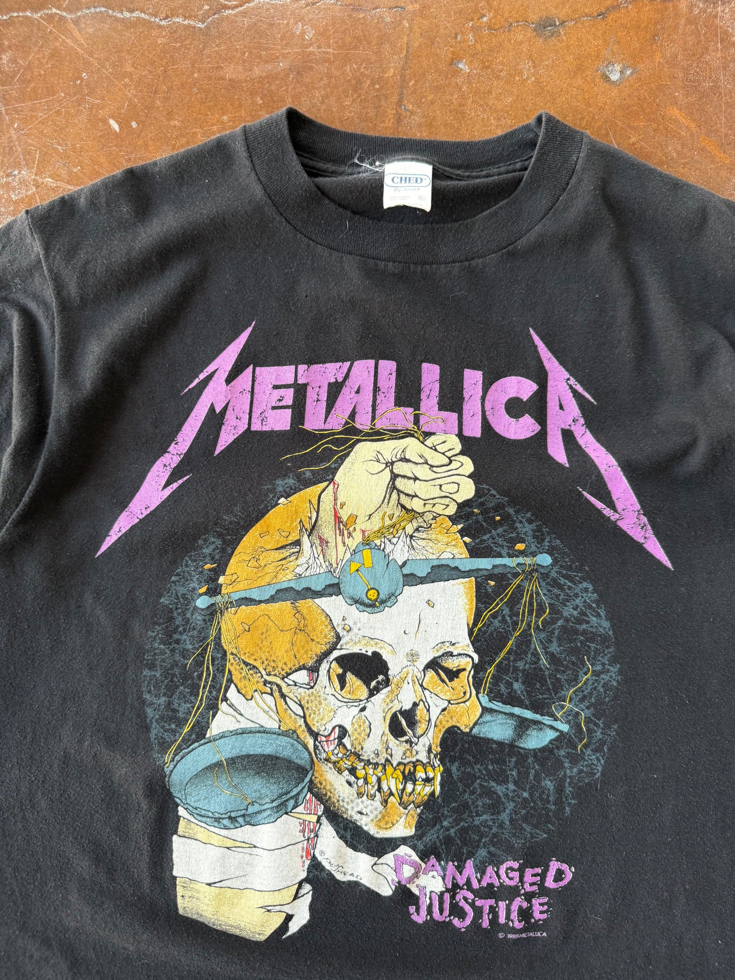 1988 Metallica "damaged justice" summer tour shirt (XL)