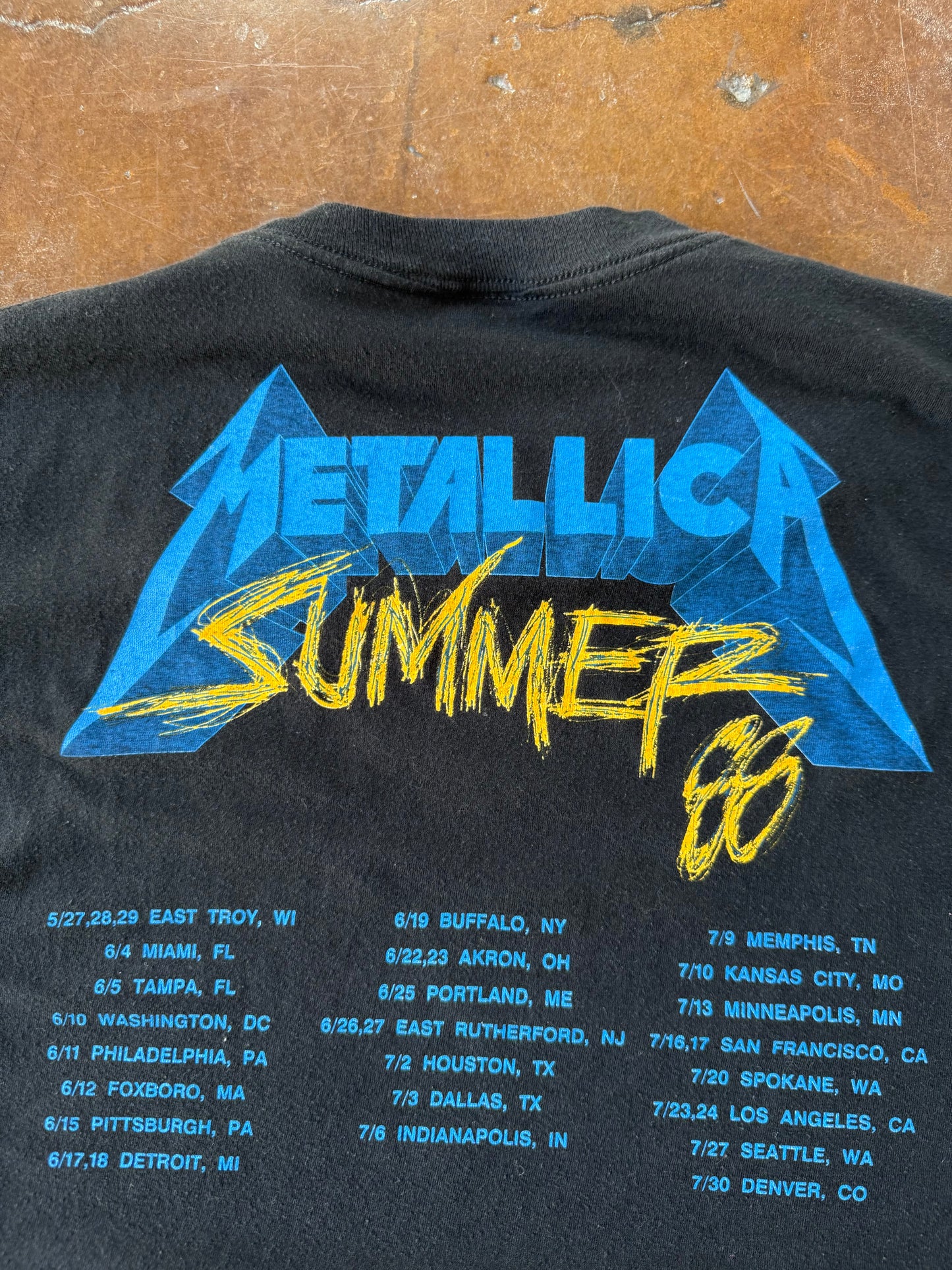 1988 Metallica "damaged justice" summer tour shirt (XL)