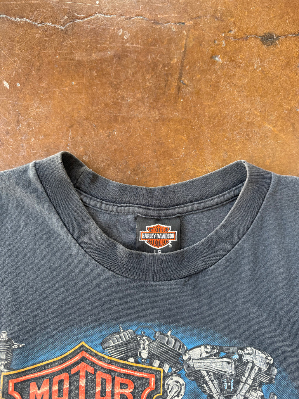 90s Harley Davidson "engine farm" cut-off shirt (LARGE)