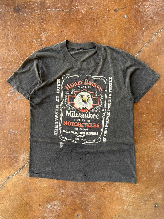 80s Harley Davidson "iron motorcycles" biker shirt (MEDIUM)