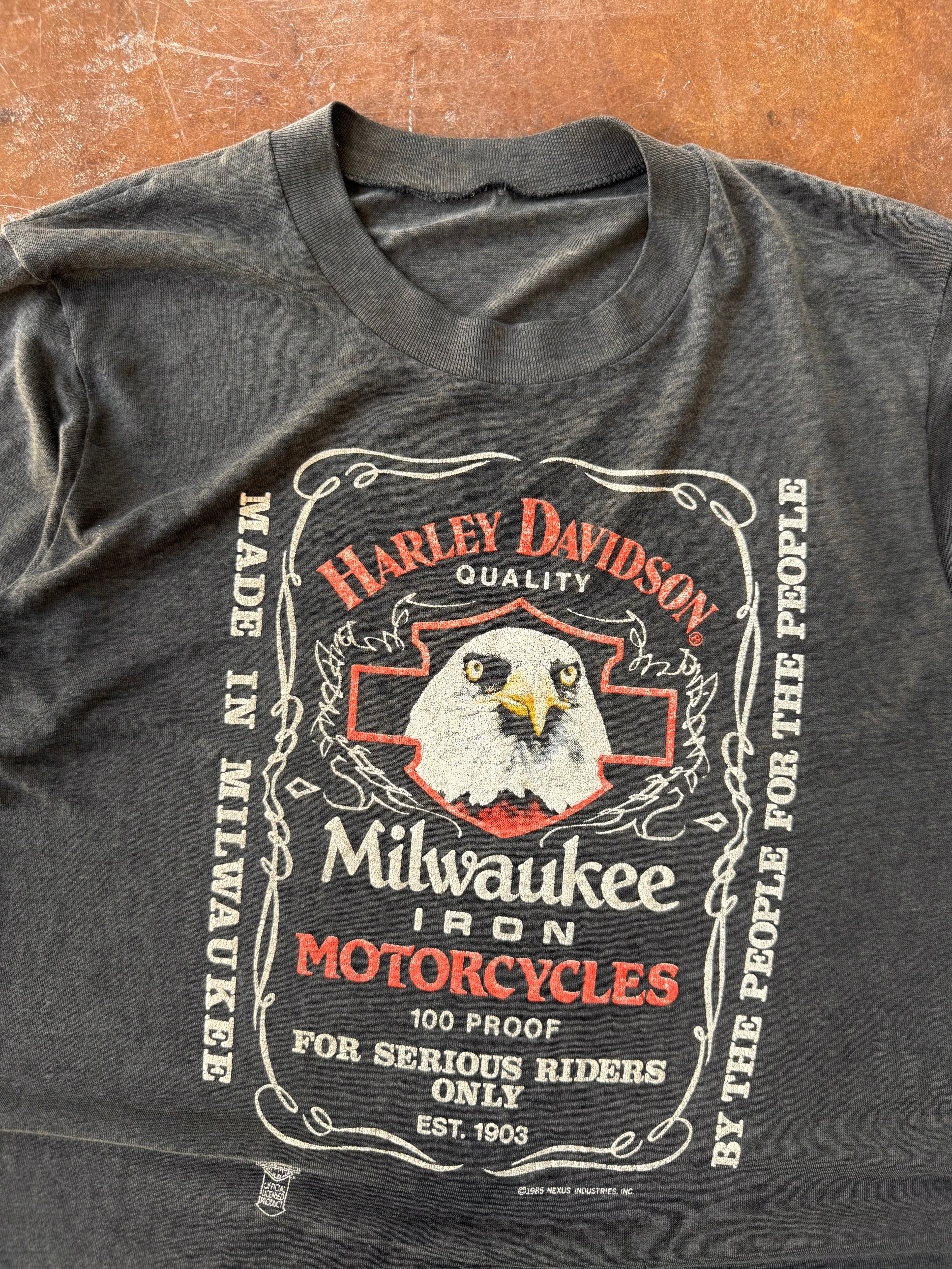 80s Harley Davidson "iron motorcycles" biker shirt (MEDIUM)