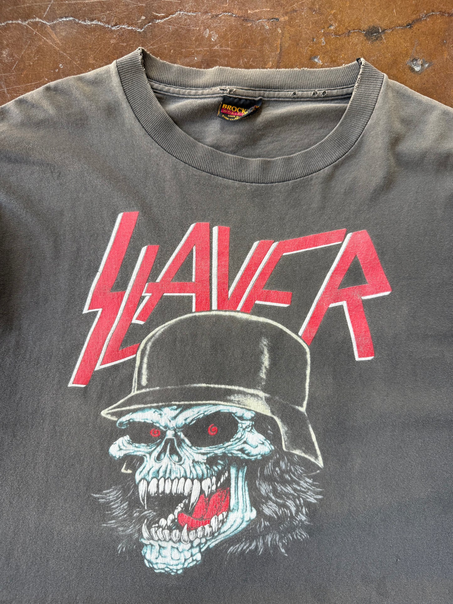 1989 faded & distressed Slayer "slaytanic wehrmacht" band shirt (XL)