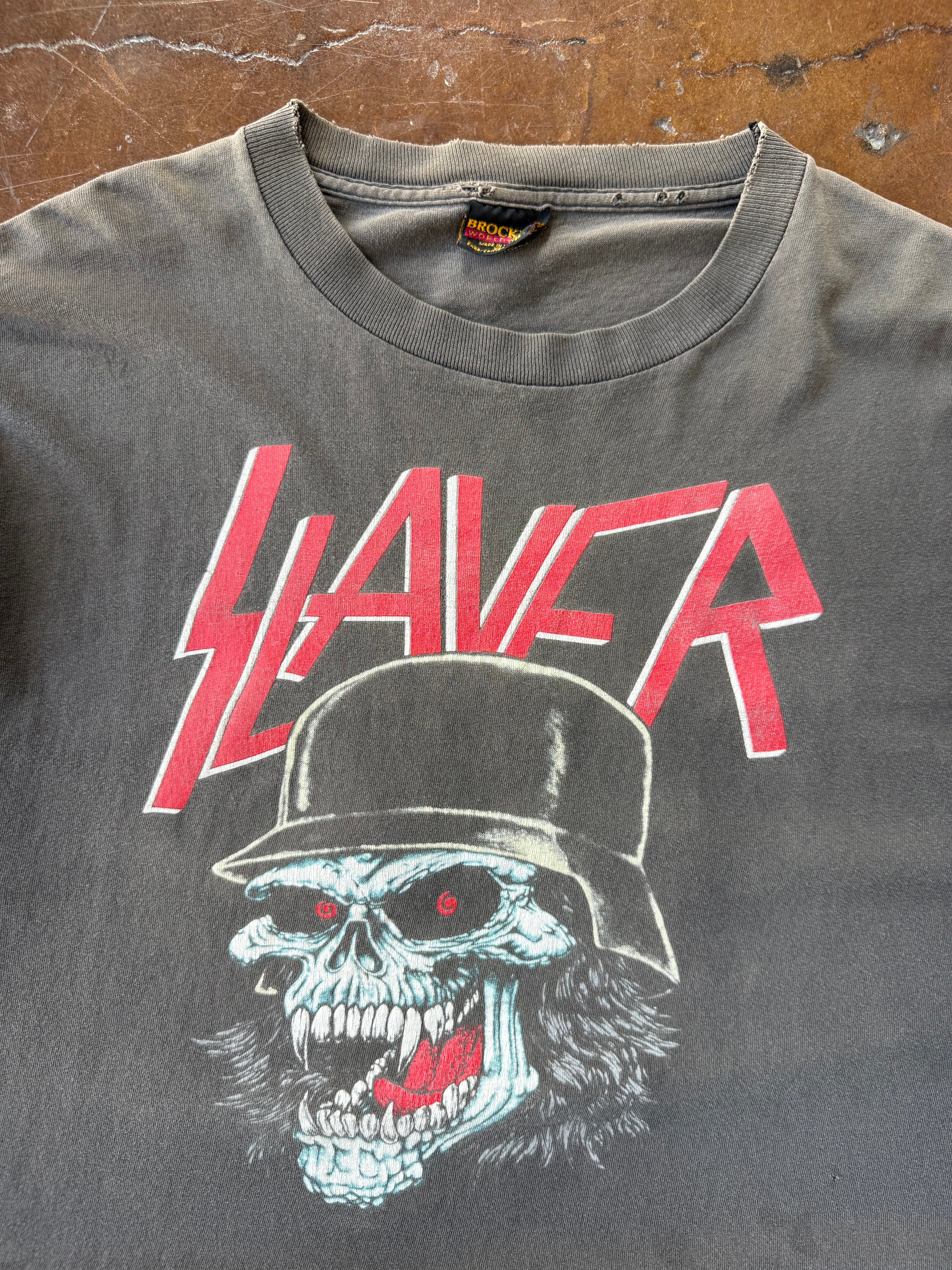 1989 faded & distressed Slayer "slaytanic wehrmacht" band shirt (XL)