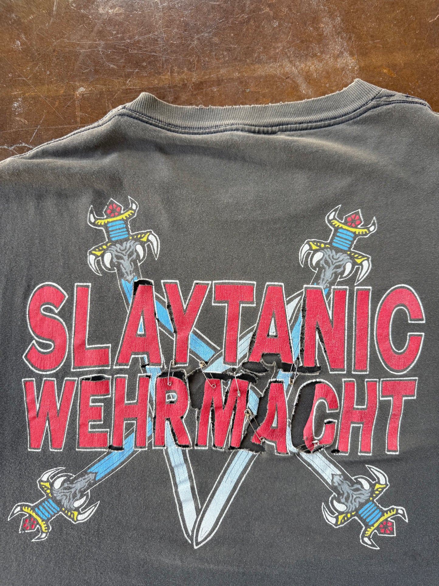 1989 faded & distressed Slayer "slaytanic wehrmacht" band shirt (XL)