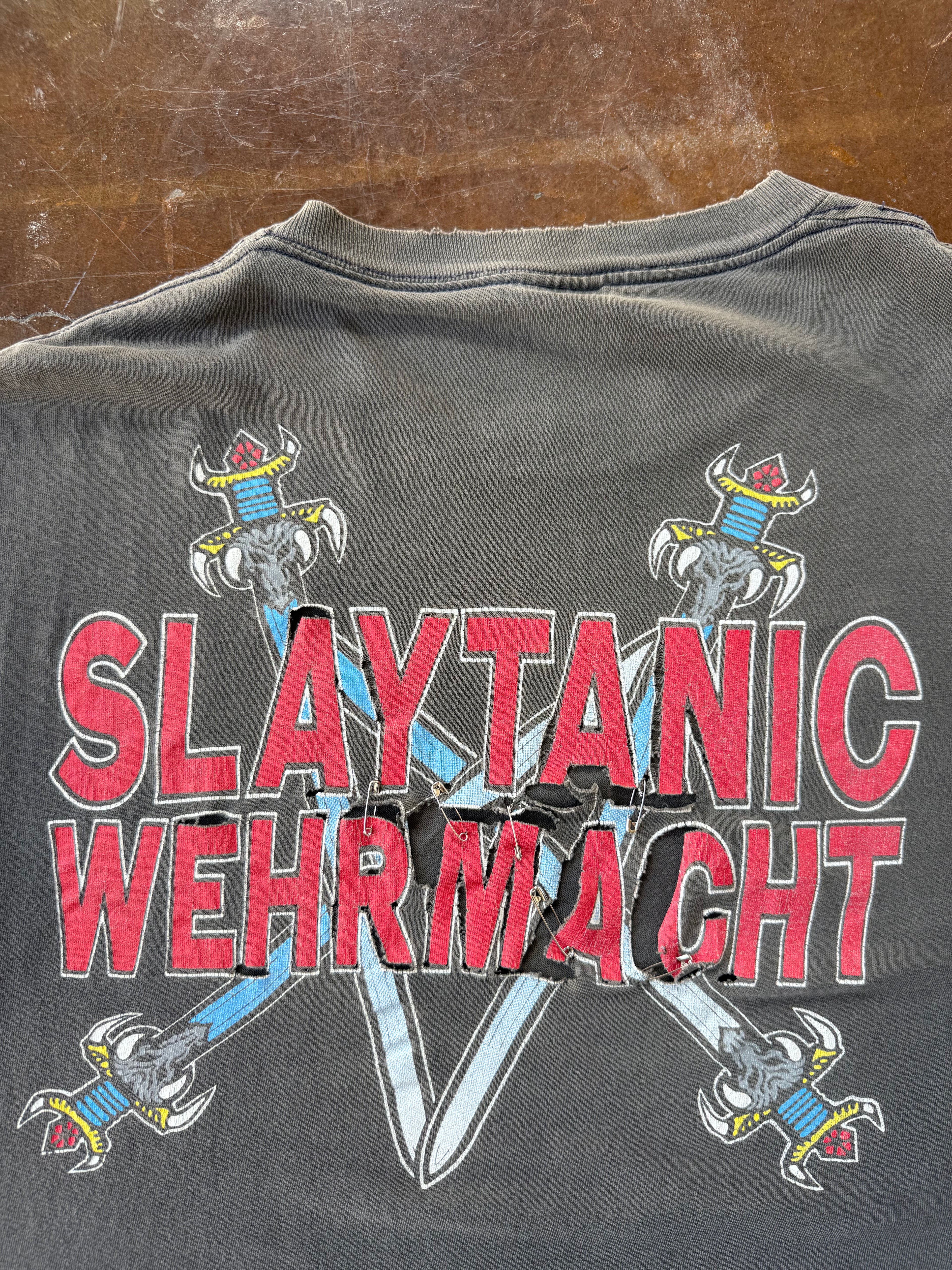 1989 faded & distressed Slayer "slaytanic wehrmacht" band shirt (XL)
