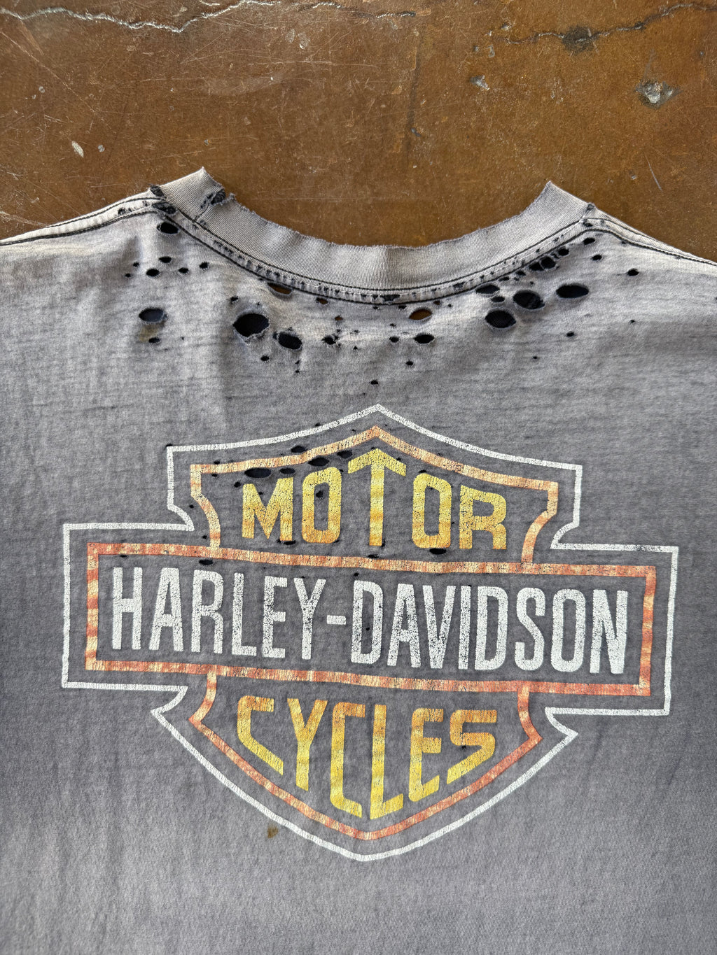 90s faded & distressed Harley Davidson "flame bike" biker shirt (XL)