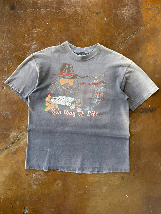 80s faded Harley Davidson "our way of life" biker shirt (XL)