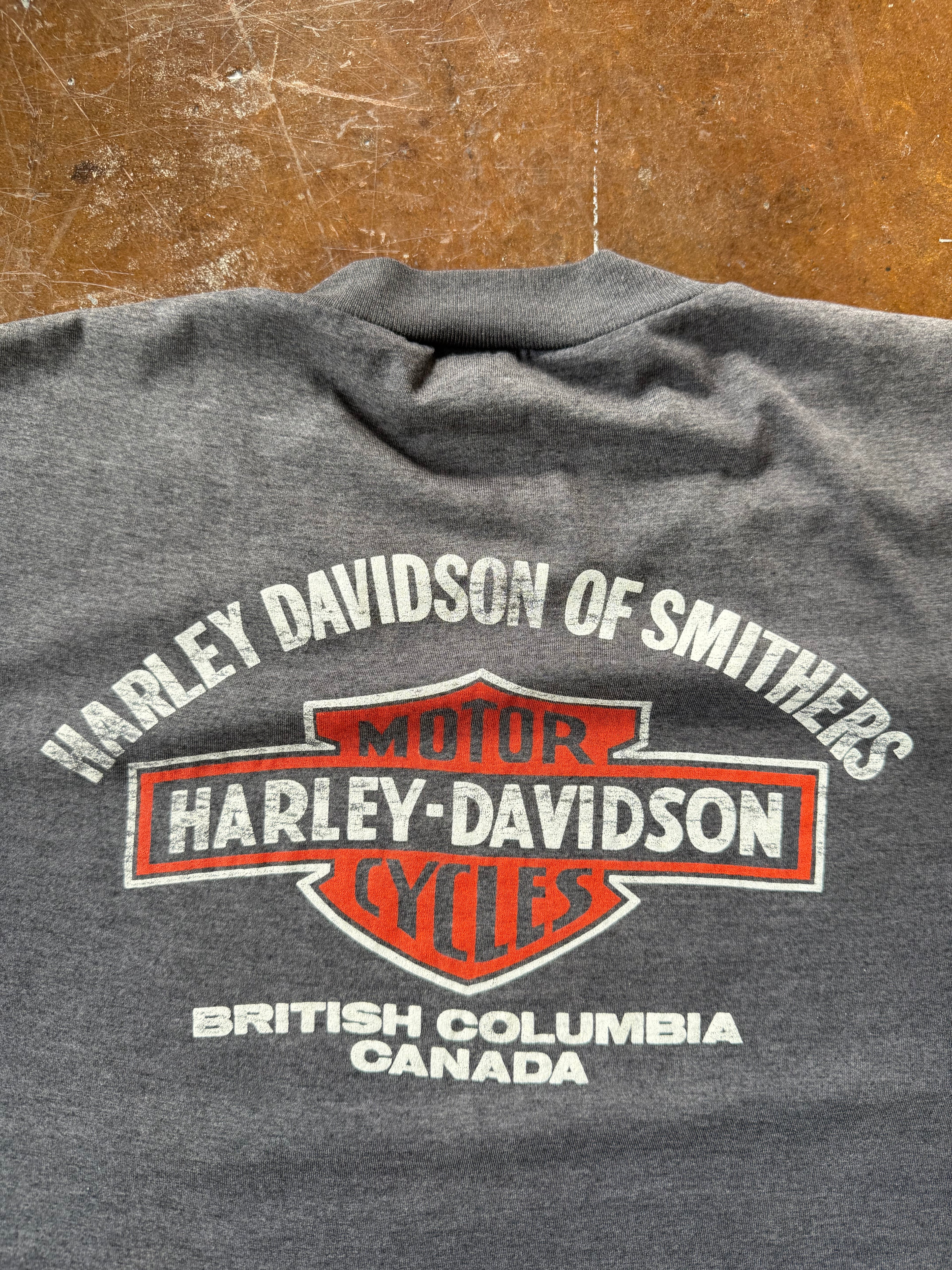 90s Harley Davidson "lone wolf" canada biker shirt (XL)