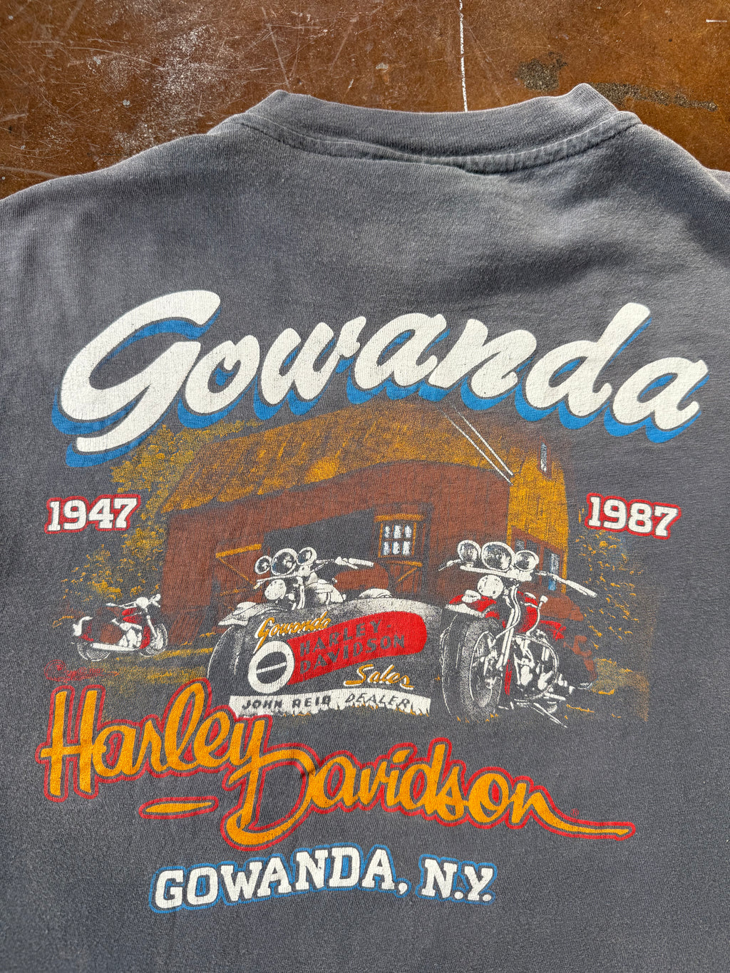 80s faded Harley Davidson "real steel" biker shirt (LARGE)