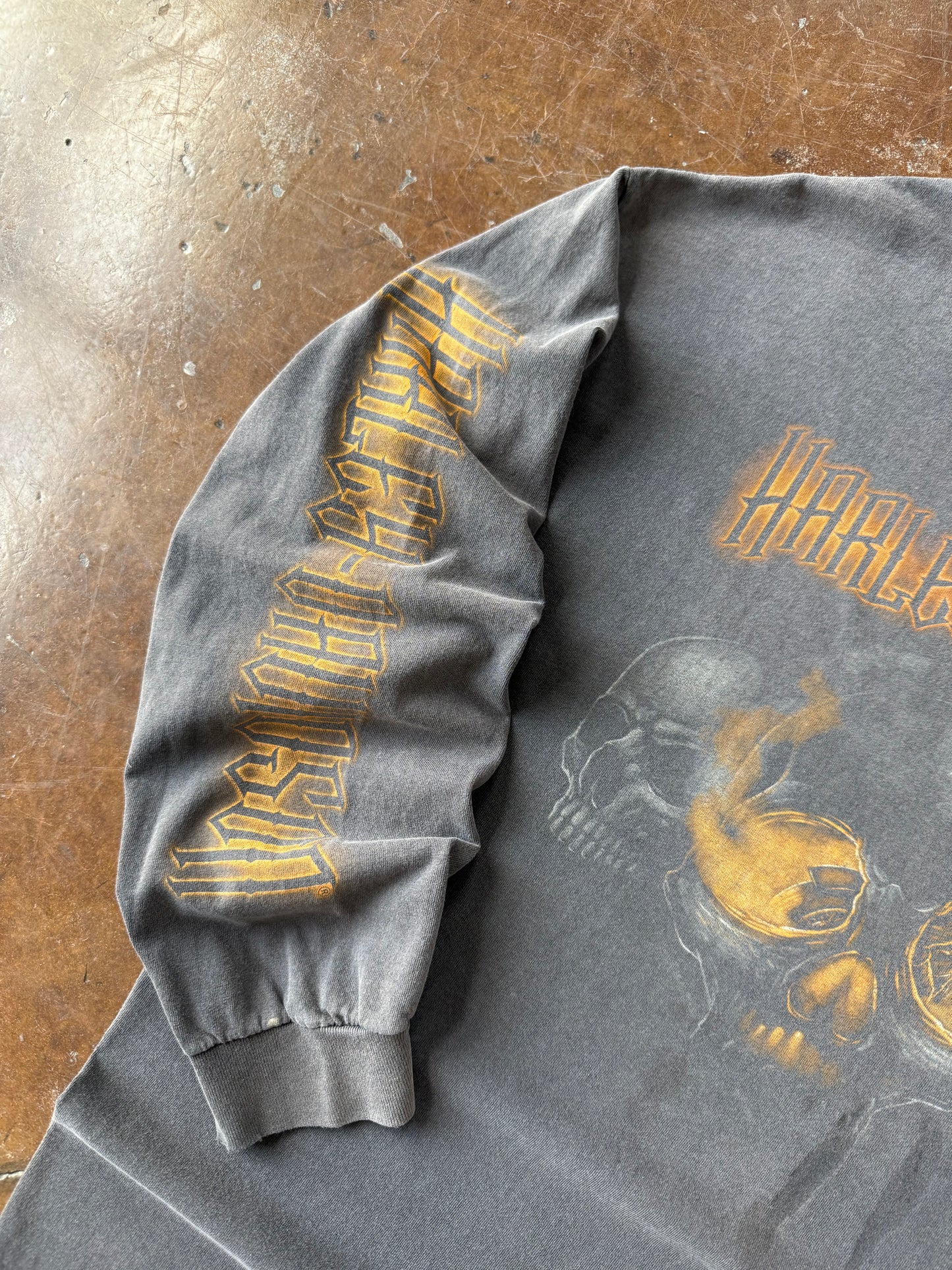 2000s faded Harley Davidson "flame skull" longsleeve shirt (XL)