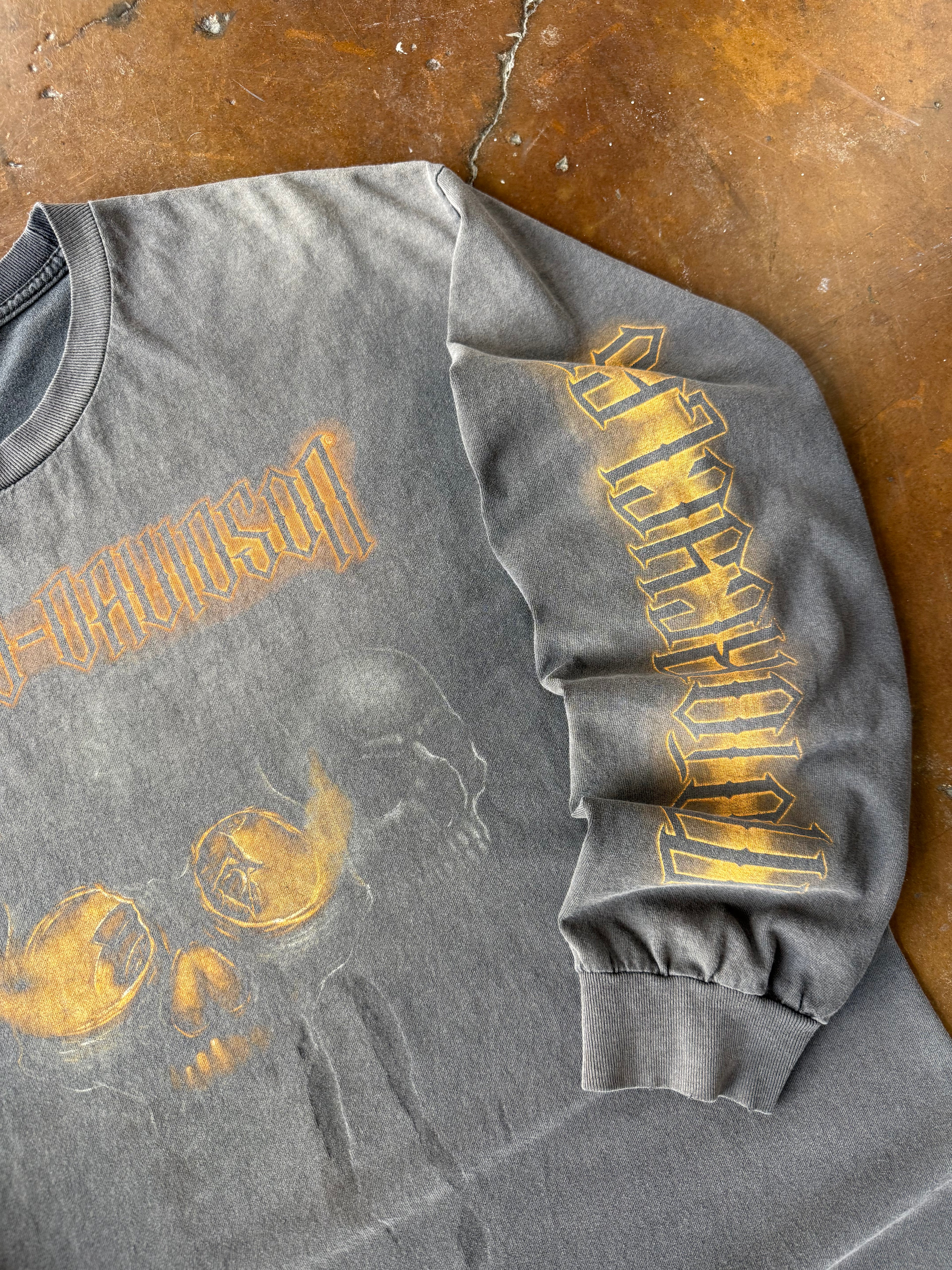2000s faded Harley Davidson "flame skull" longsleeve shirt (XL)