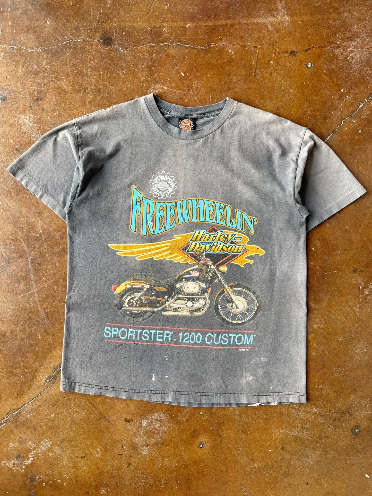90s faded Harley Davidson "freewheelin" biker shirt (XL)