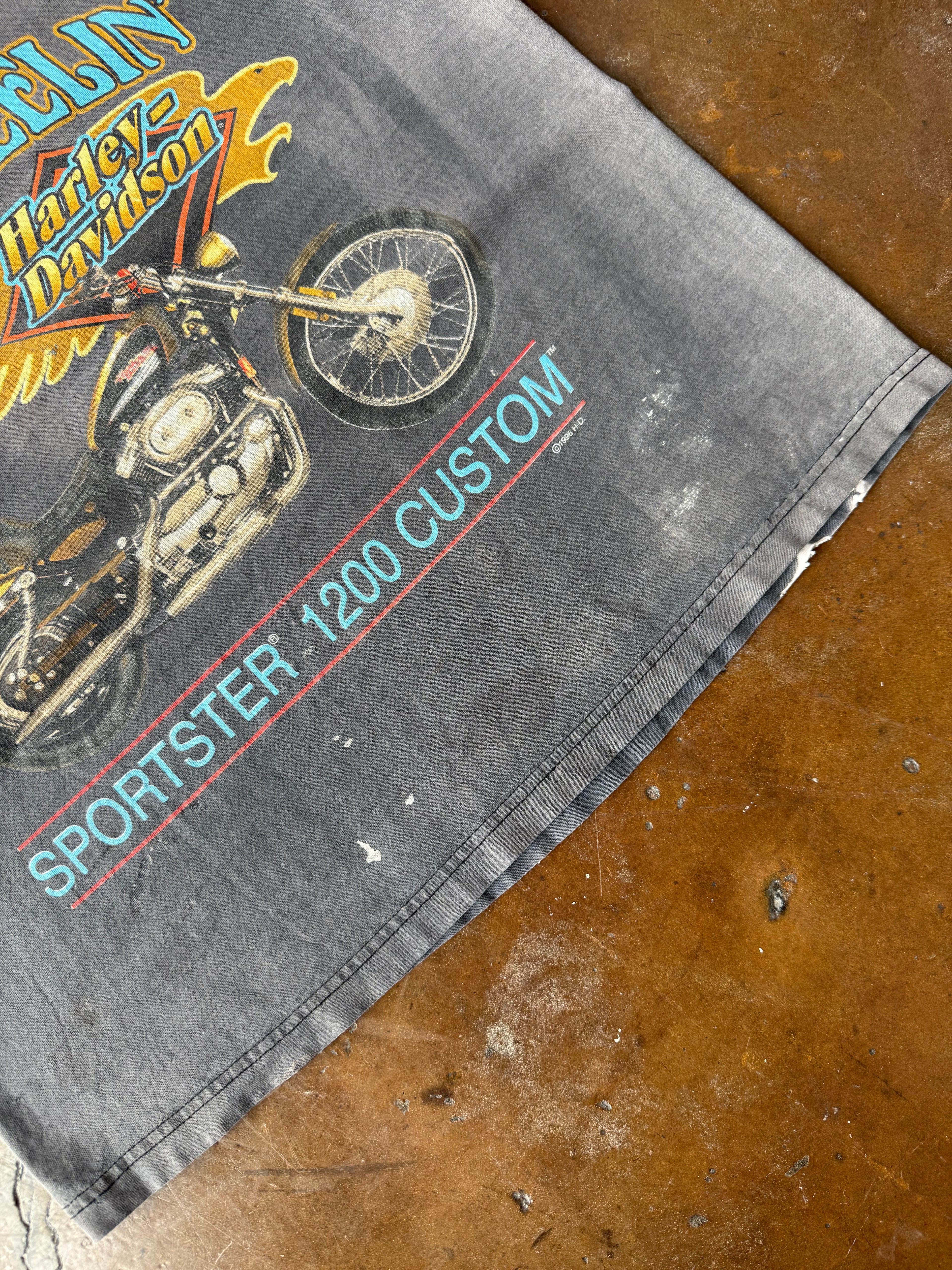90s faded Harley Davidson "freewheelin" biker shirt (XL)
