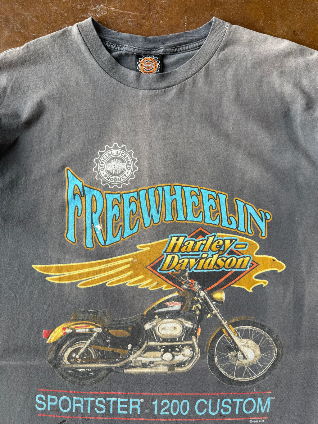 90s faded Harley Davidson "freewheelin" biker shirt (XL)