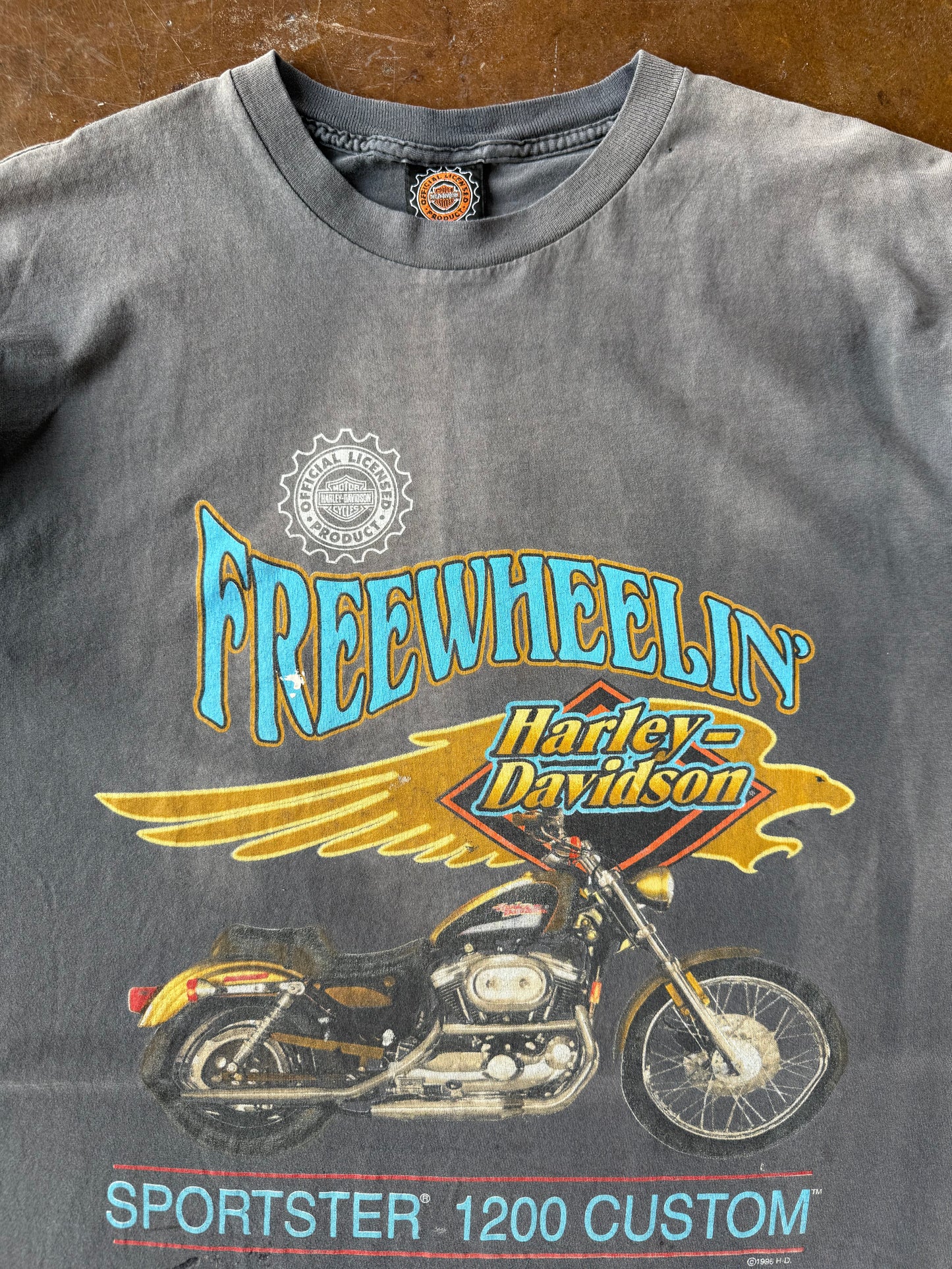90s faded Harley Davidson "freewheelin" biker shirt (XL)