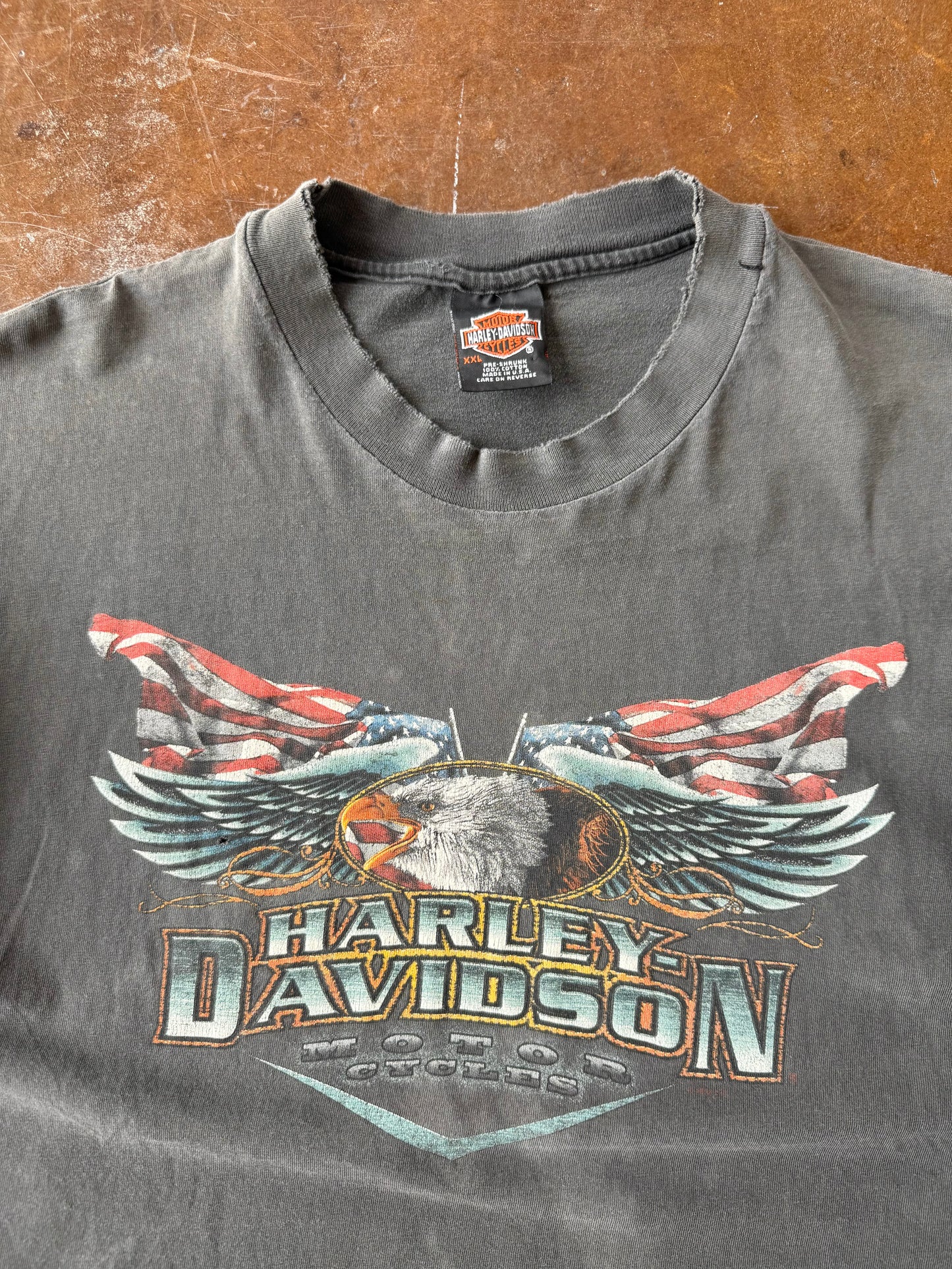 1998 faded Harley Davidson "eagle emblem" biker shirt (XXL)