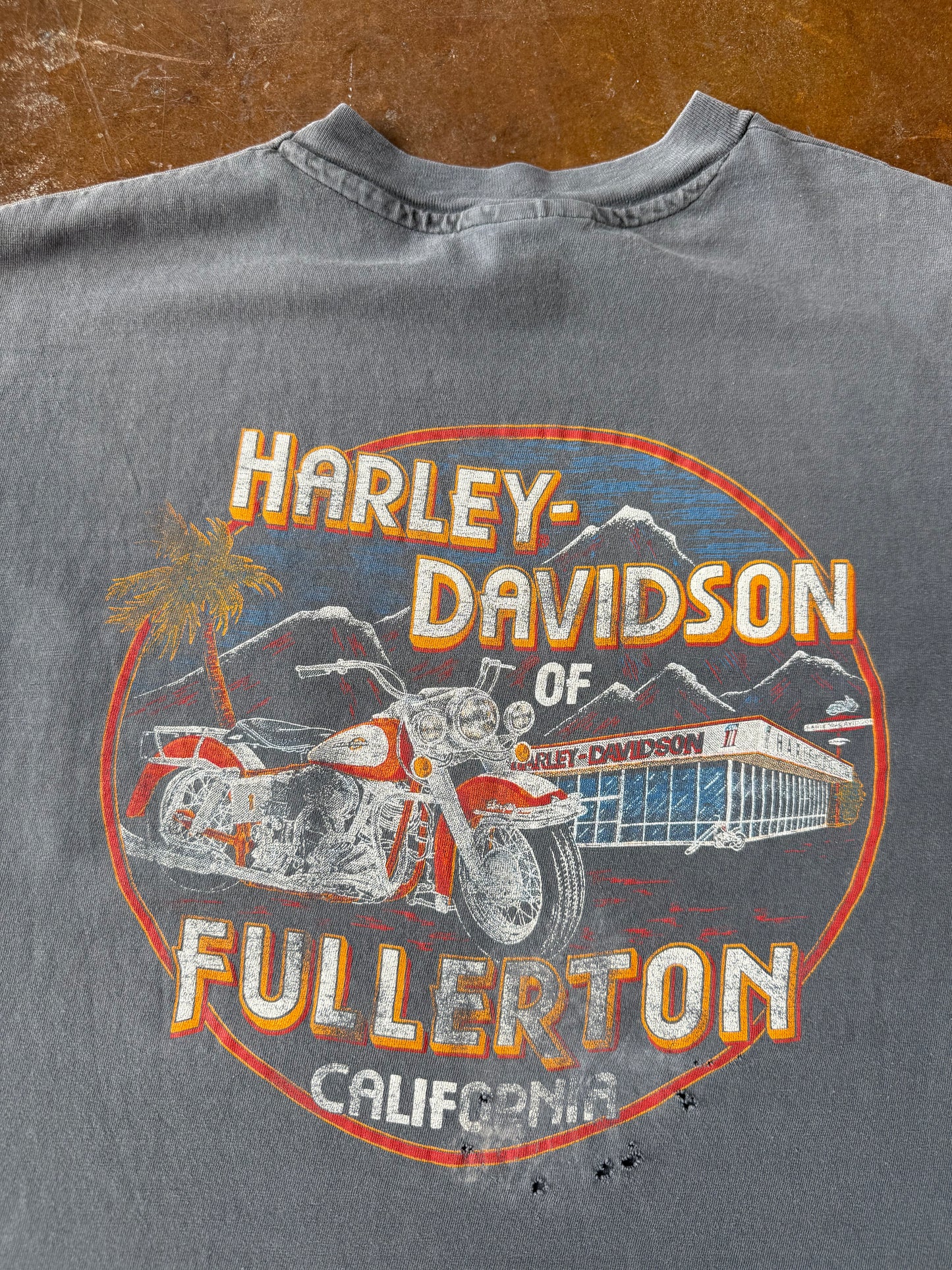 80s faded Harley Davidson "eagle portrait scene" pocket shirt (XL)