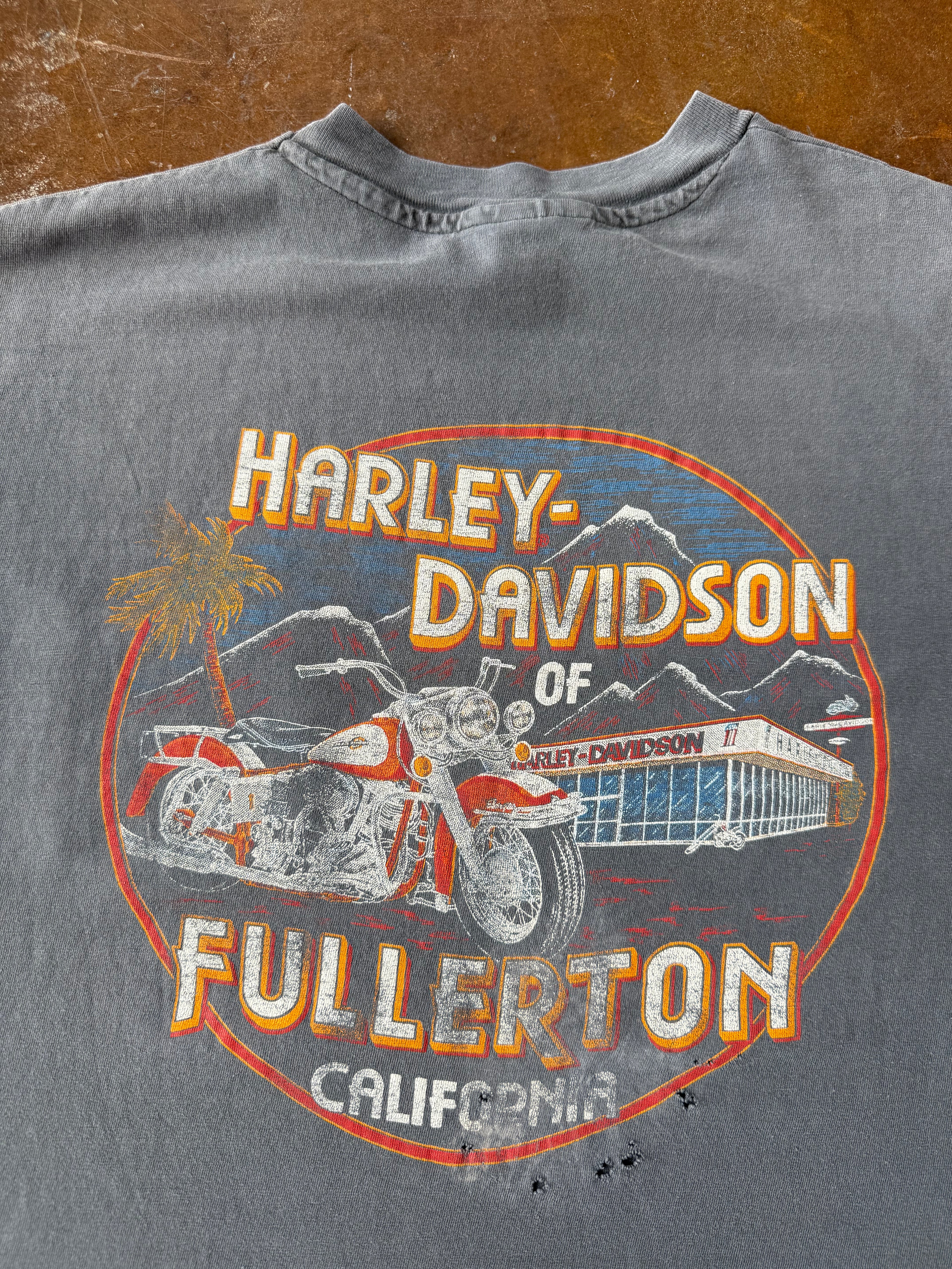 80s faded Harley Davidson "eagle portrait scene" pocket shirt (XL)