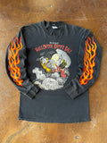 1992 Halloween Biker's Ball flame longsleeve shirt (LARGE)