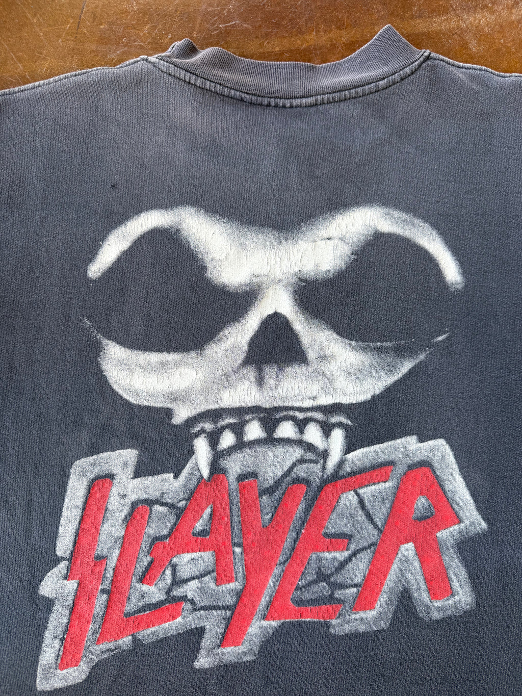90s lightly faded Slayer euro band sweatshirt (MEDIUM)