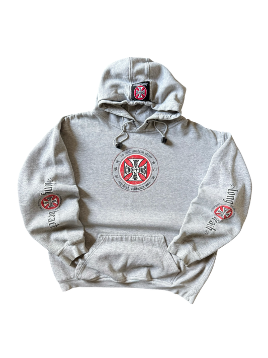 90s West Coast Choppers "logo" grey hoodie (LARGE)