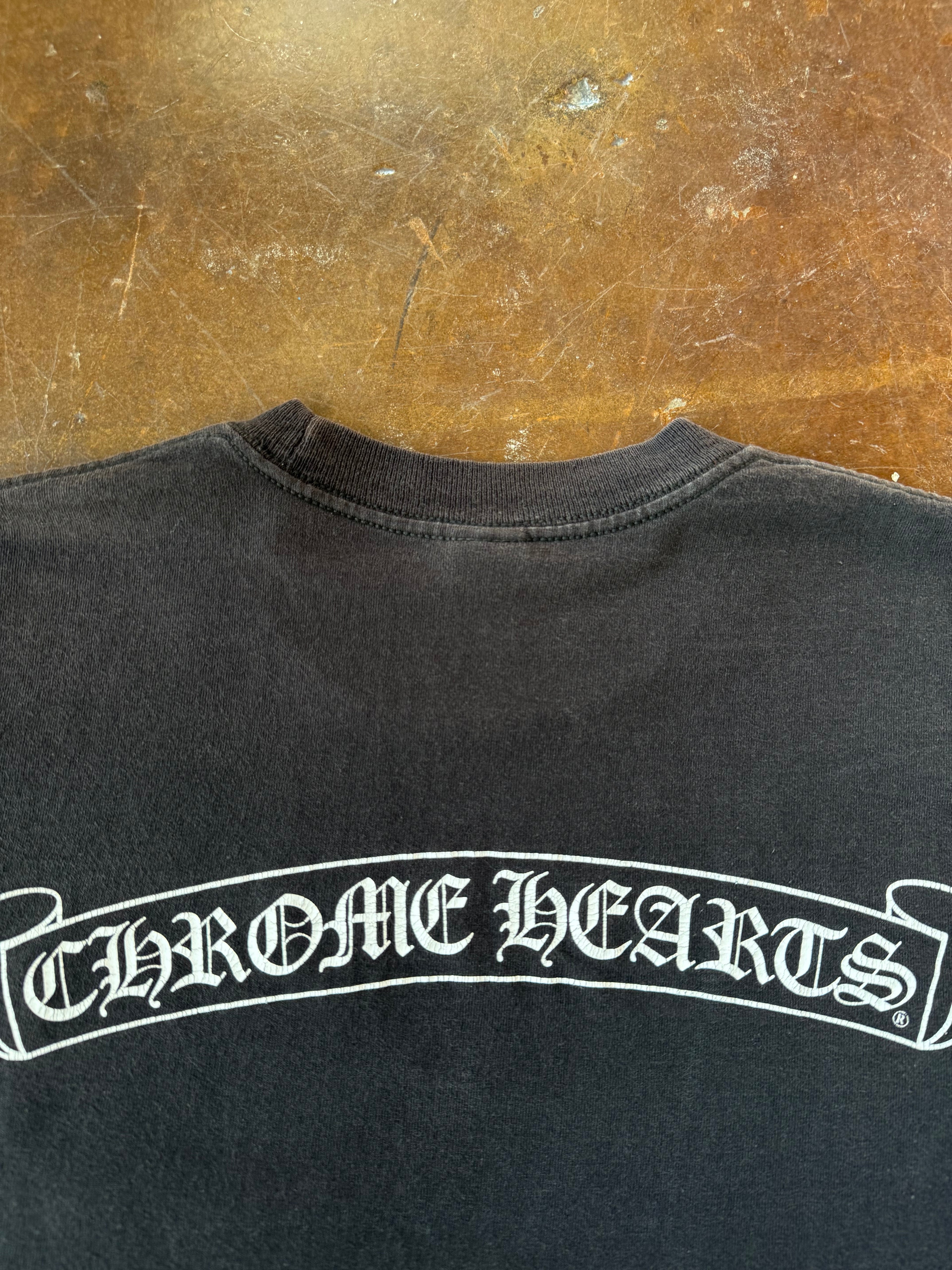 2000s Chrome Hearts "horseshoe" logo pocket shirt (SMALL)