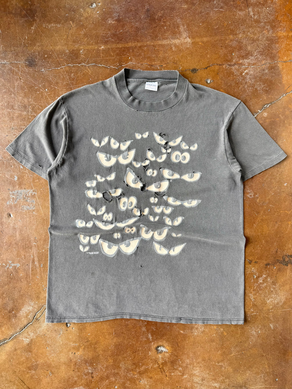 80s faded & distressed Night Eyes shirt (LARGE)
