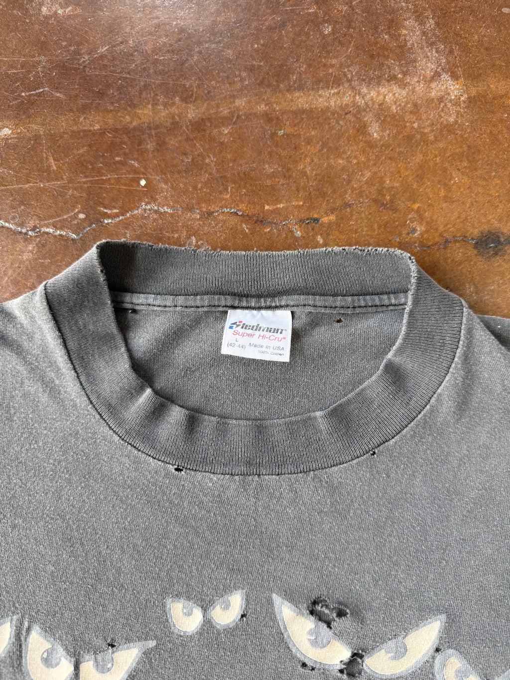 80s faded & distressed Night Eyes shirt (LARGE)