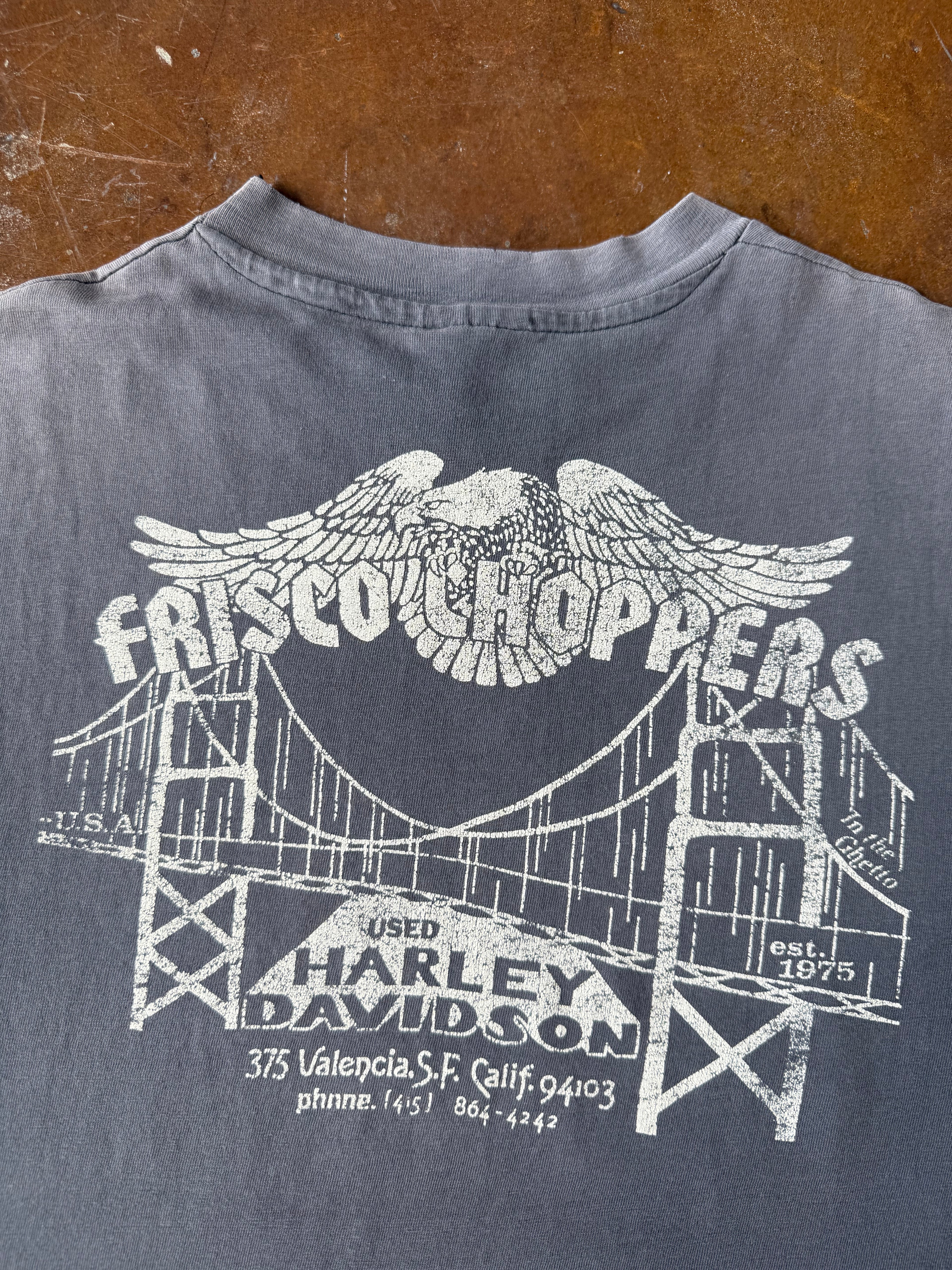 80s faded Frisco Choppers "dickhead" biker shirt (LARGE)