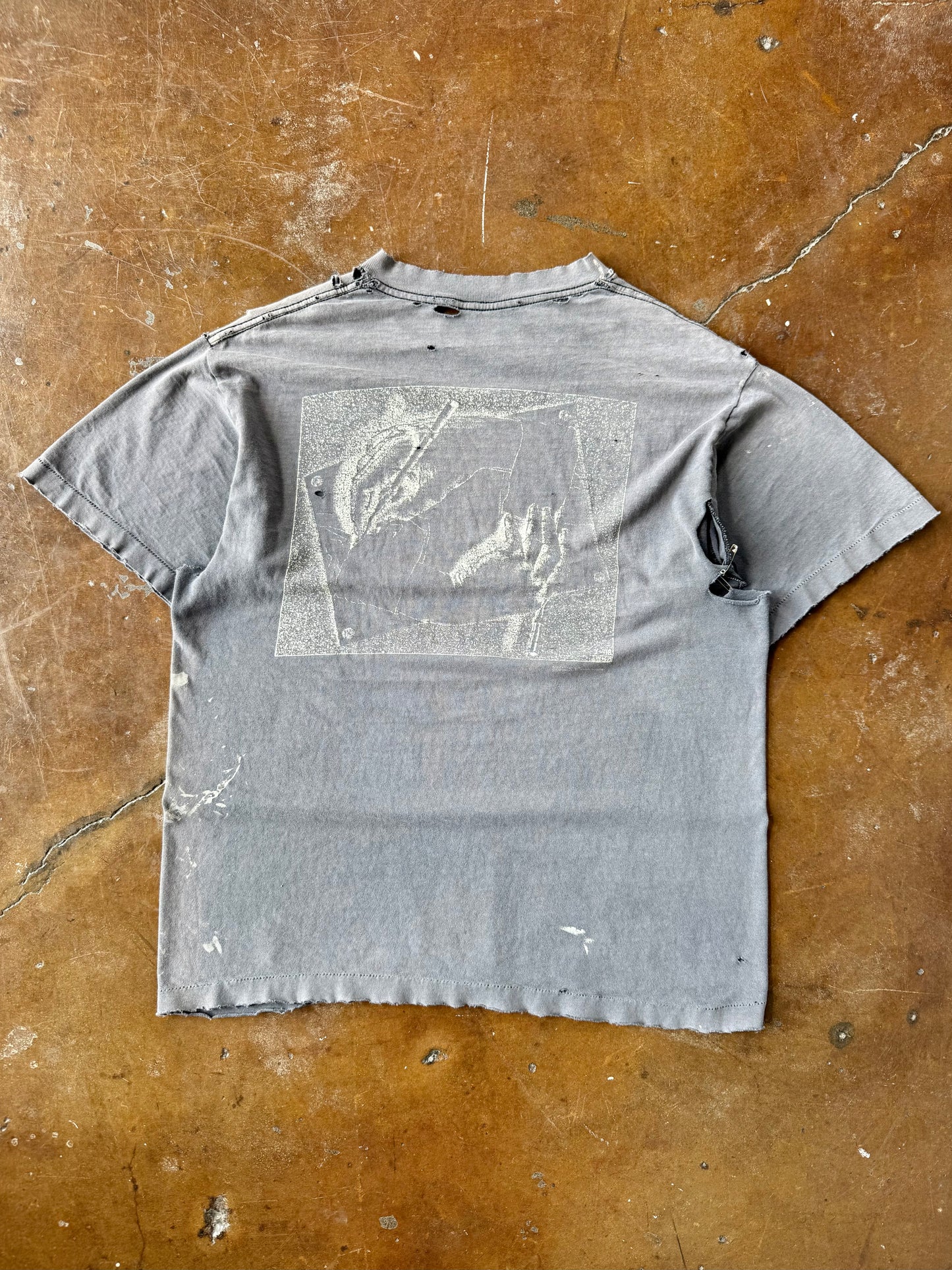 90s faded & distressed MC Escher "drawing hands" art shirt (LARGE)
